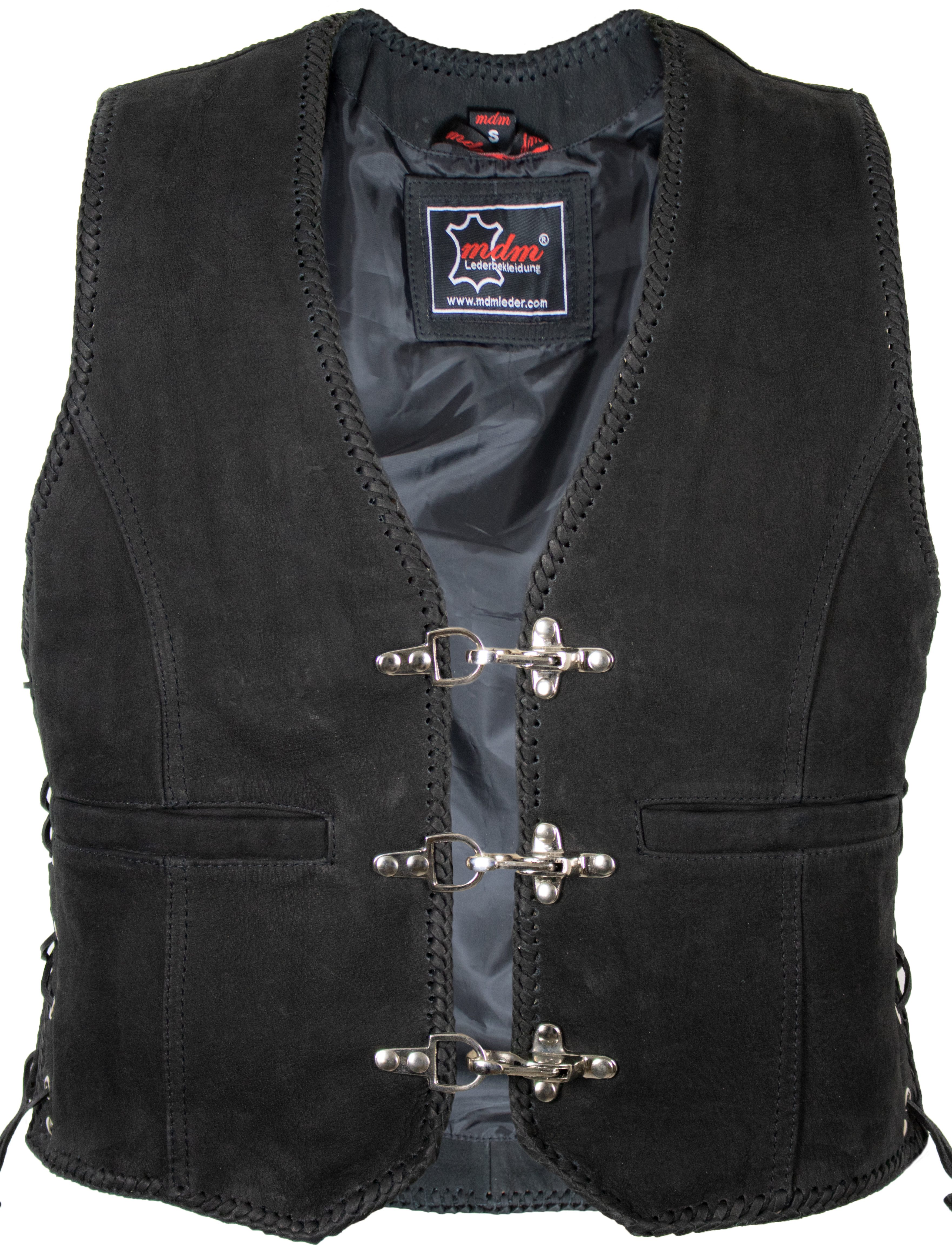 MDM Lederweste Nubuk Herren Biker Lederweste günstig online kaufen