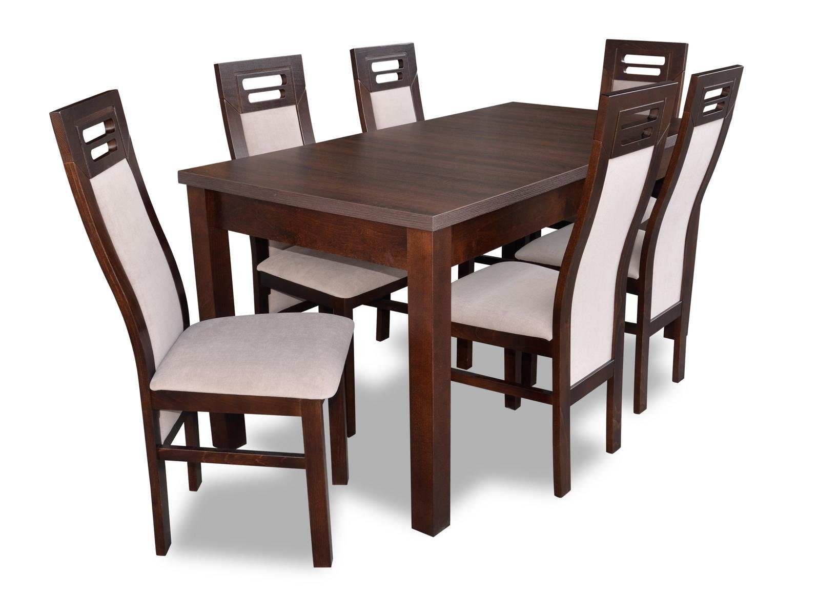 JVmoebel Essgruppe, Holz Designer Gruppe Zimmer Tisch tlg. Tische 6 + Ess Stühle 7 Garnitur Set