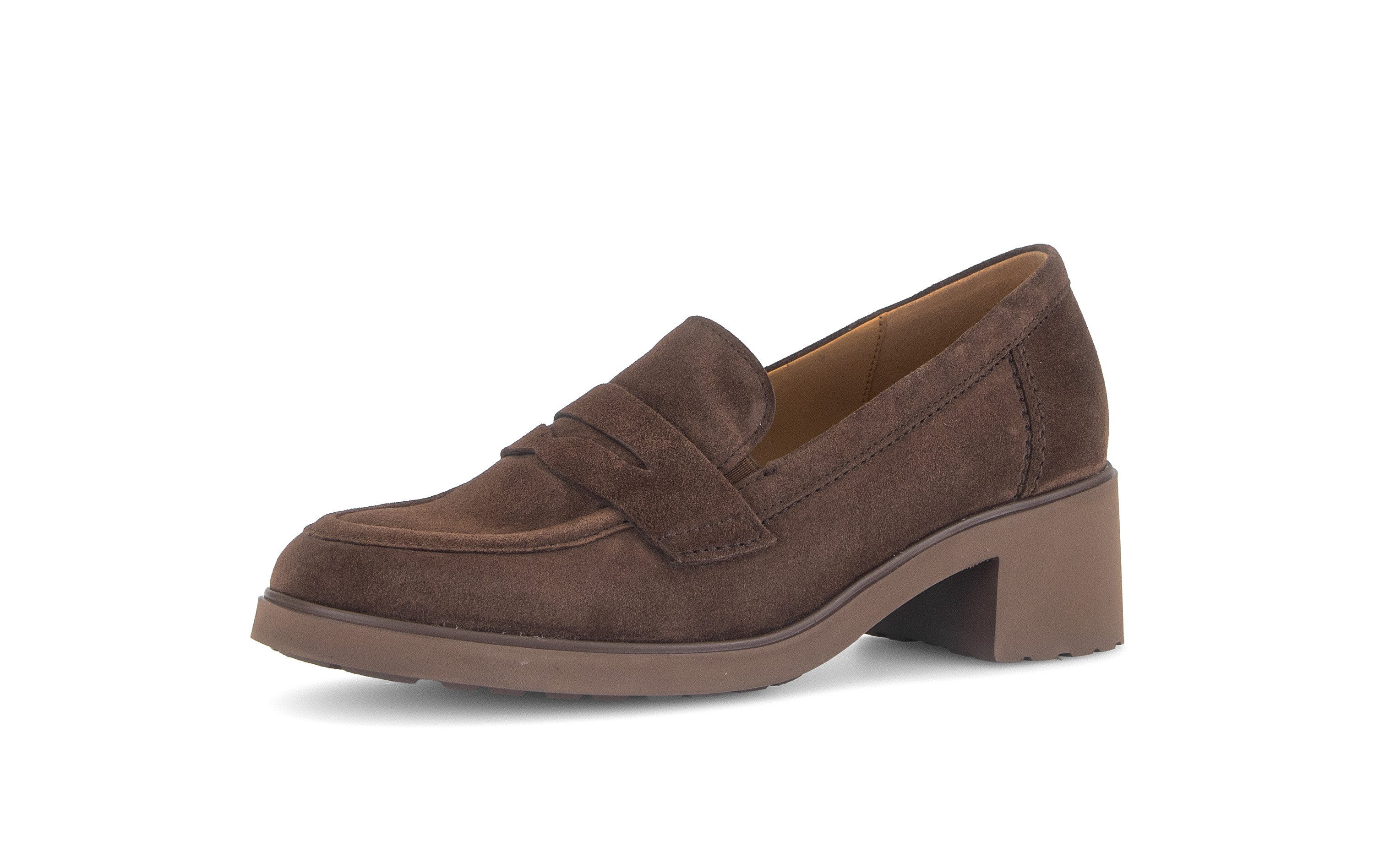 Gabor Pumps Blockabsatz, Businesschuh mit modischem Zierriegel, G-Weite (braun)