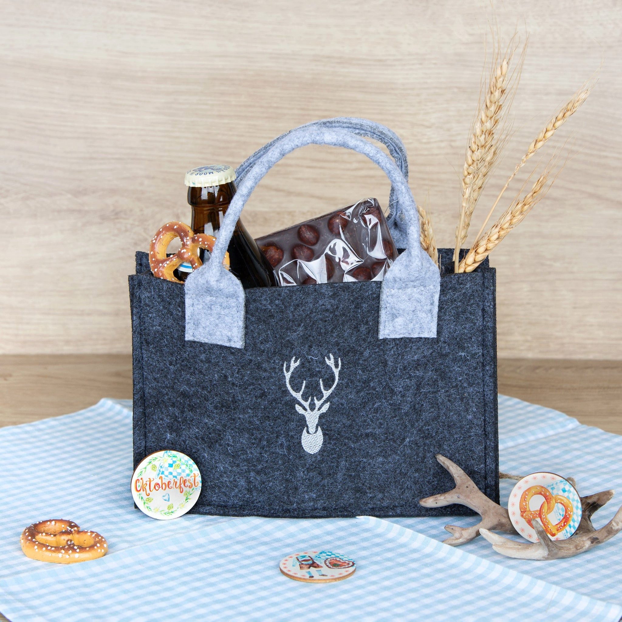 Logbuch-Verlag Dekofigur Filztasche Geschenktasche grau aus Filz 29 x 20 x günstig online kaufen