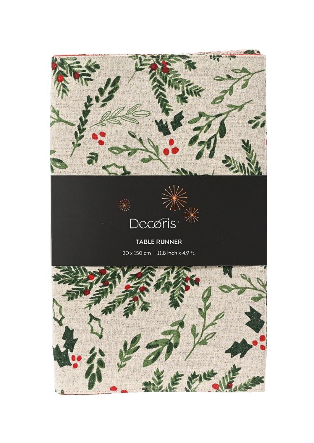 Kaemingk Tischläufer TRADI, B 30 cm, L 150 cm, Creme, Grün, Rot, (1-tlg), m günstig online kaufen