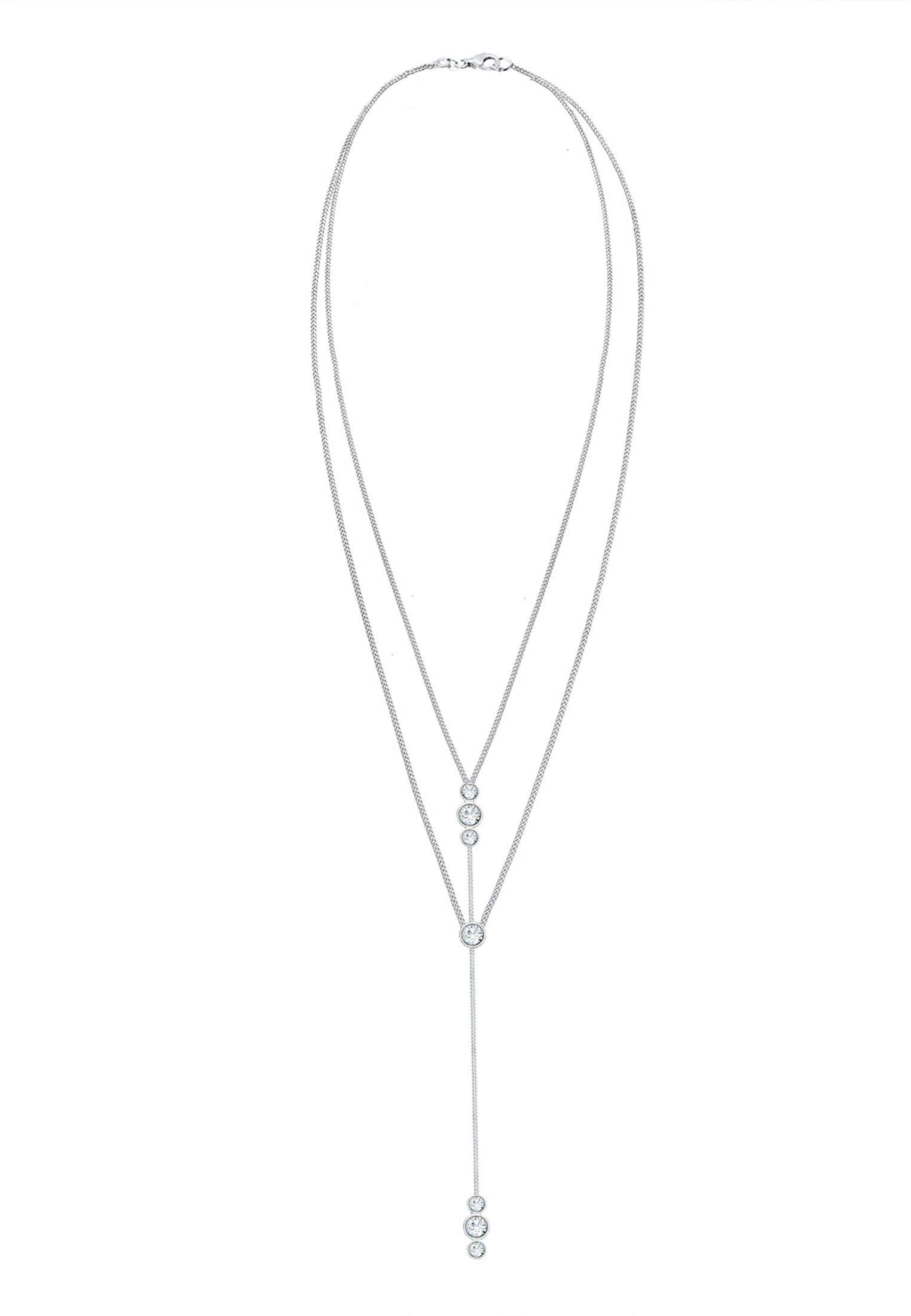 Elli Gliederkette Y-Kette Layer 925 Silber, mit Kristallen von Swarovski®