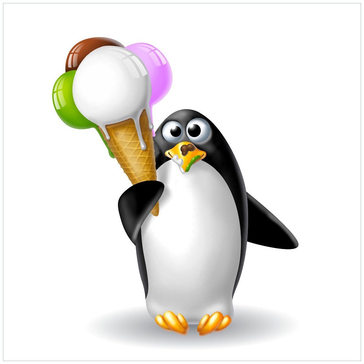 Wallario Möbelfolie Süßer Eis Pinguin