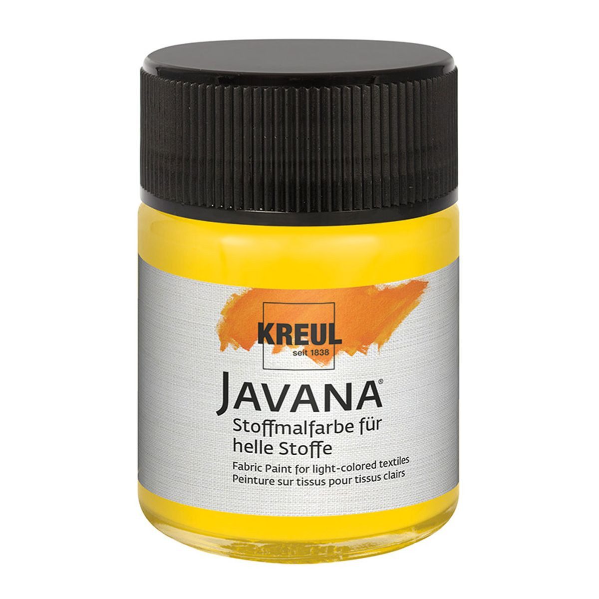 C. KREUL Stoffmalfarbe KREUL Stoffmalfarbe JAVANA goldgelb 50ml Glas