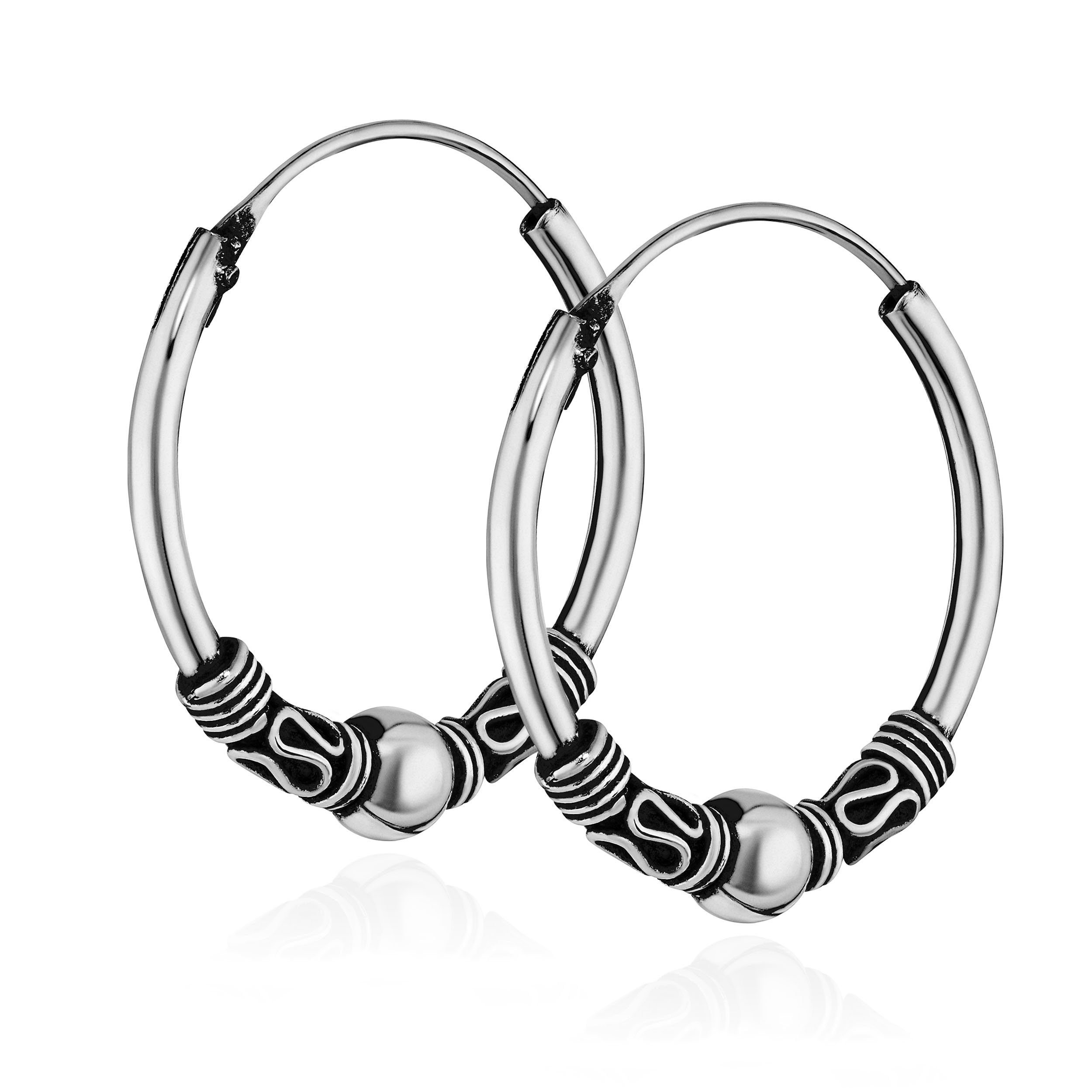 Paar Creolen Paar 925 Sterling Silber Keltische Celtic Gothic C