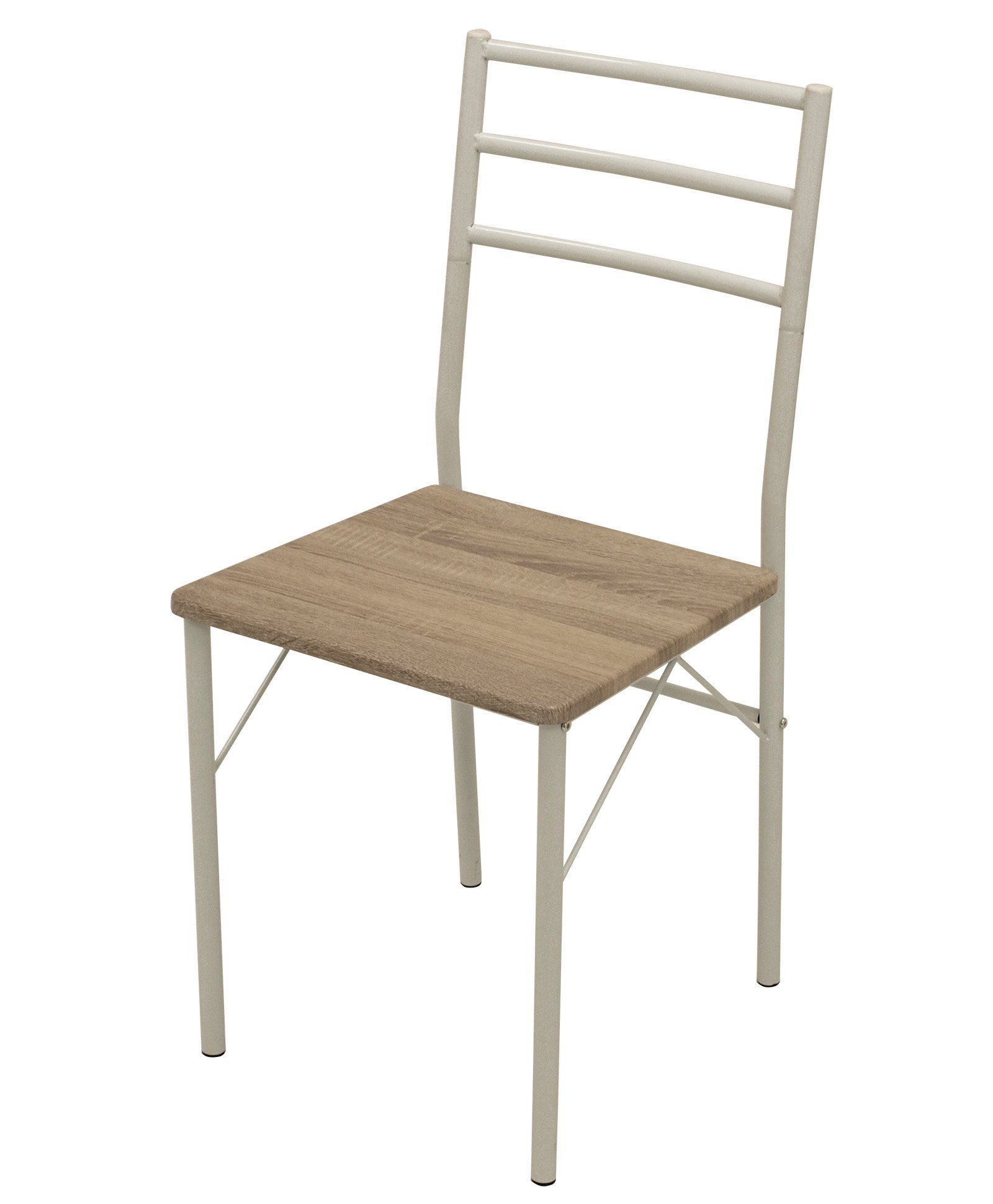 beschichtet, Essgruppe Stühle KÖLN, weiß Gestell (Eiche) Tischplatte/ DEGAMO Oak (3-tlg), aus Sonoma