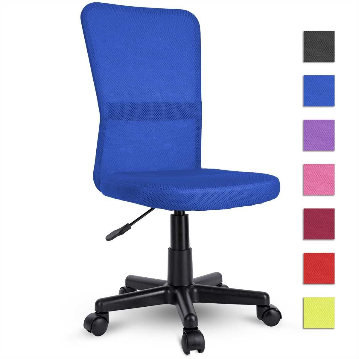 Drehstuhl TRESKO SGS-geprüft höhenverstellbar, Lift Bürostuhl Schreibtischstuhl stufenlos Blau Drehstuhl