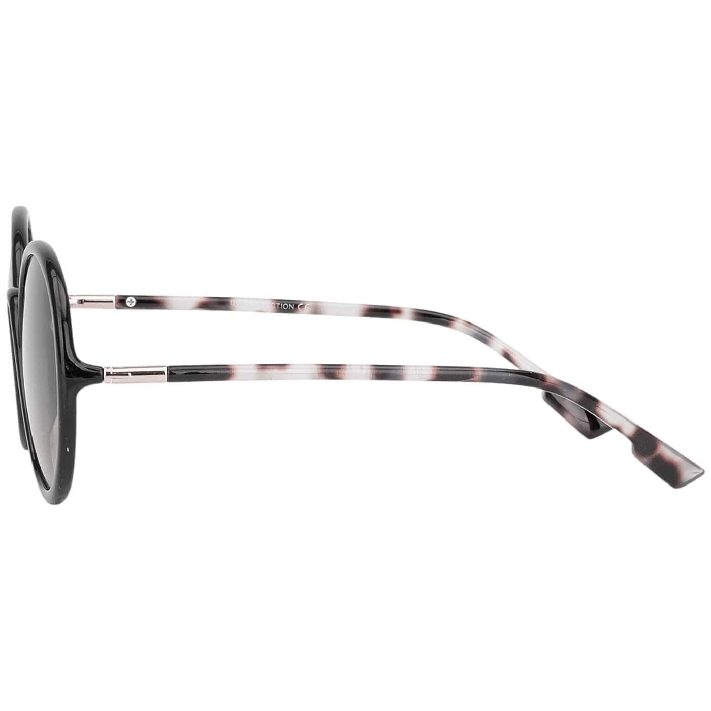mit Eyewear Damen Schwarz-Grau-Leopard Designer schwarzen und Linsen Sonnenbrille violette, blau BEZLIT Sonnenbrille (1-St) Rundglas