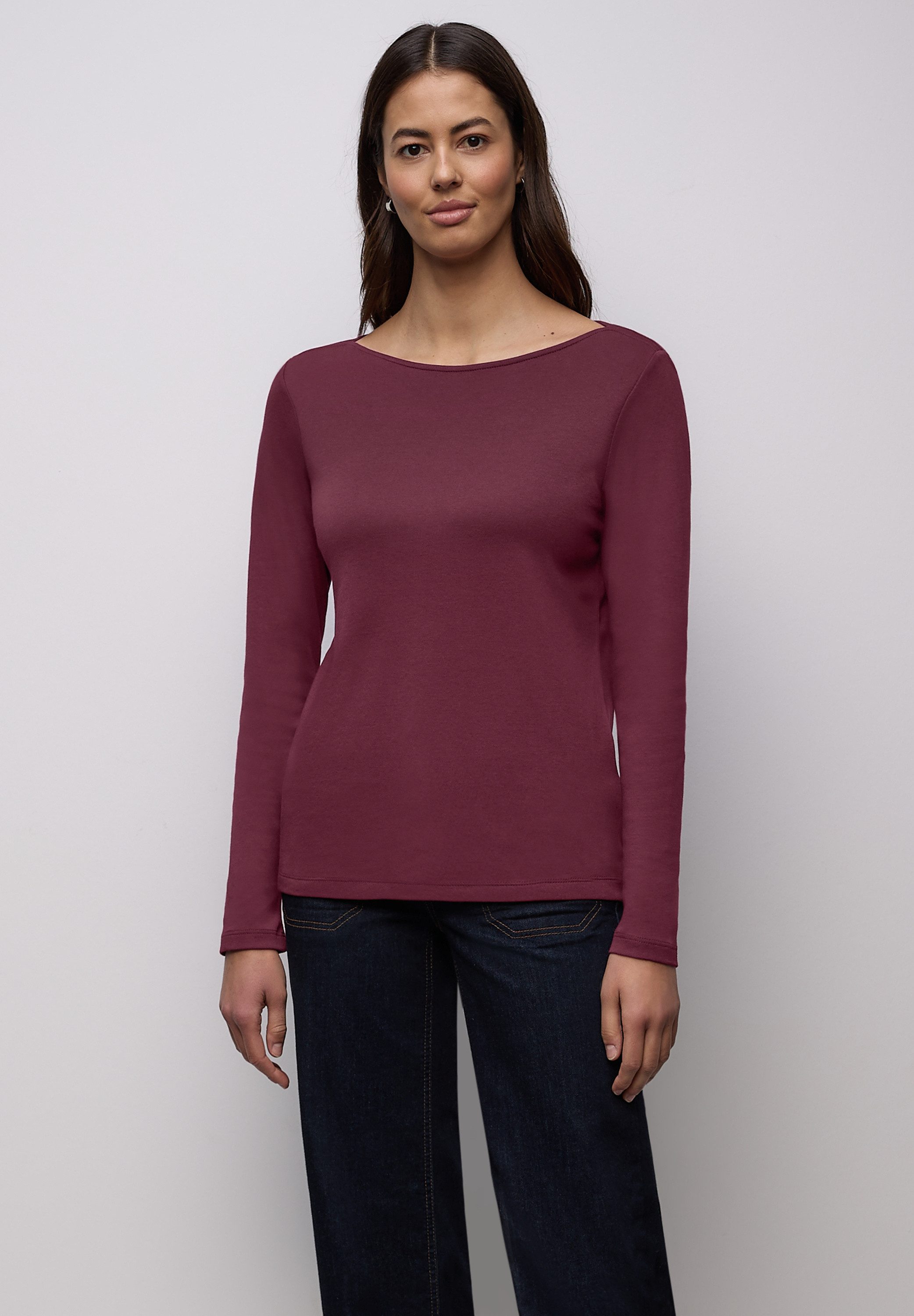 STREET ONE Langarmshirt mit U-Boot-Ausschnitt