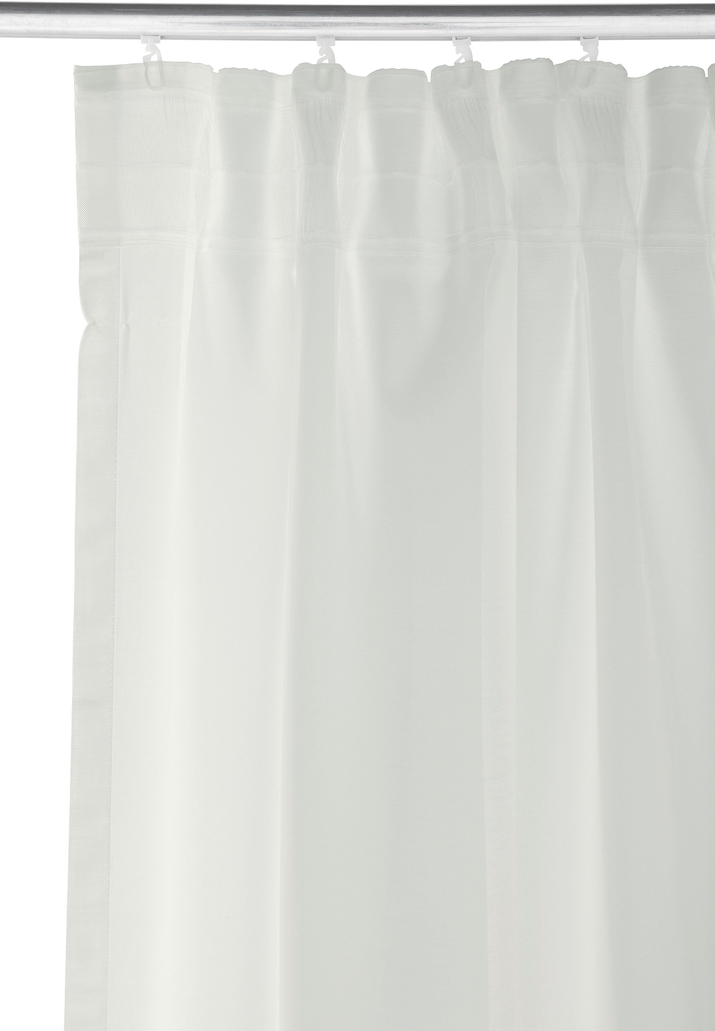 Gardine Batist, Leonique, creme St), verschiedene Multifunktionsband Größen transparent (1 Polyester, transparent