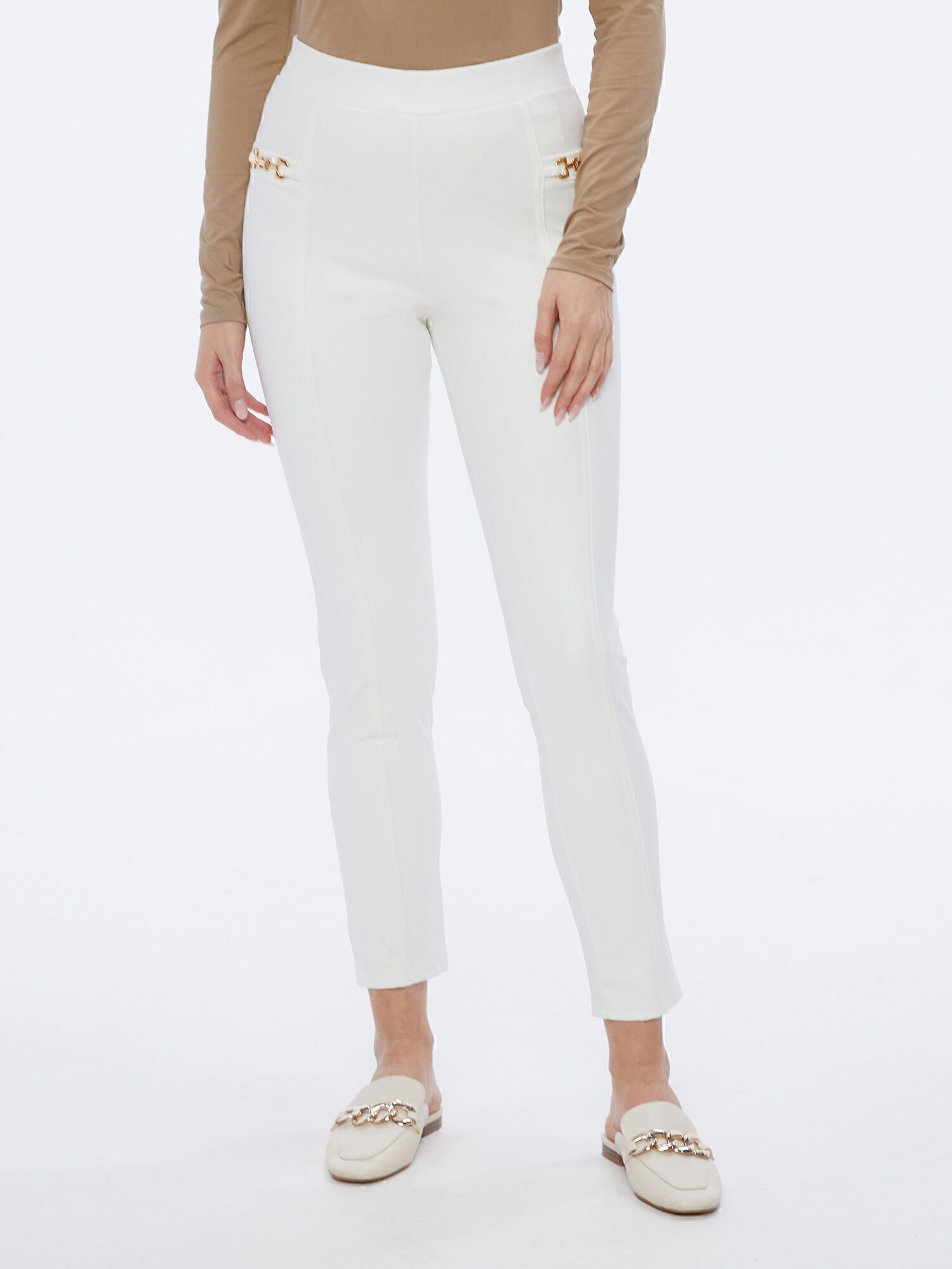 MONACO blue Lederimitathose Schlupfhose koerpernah mit günstig online kaufen