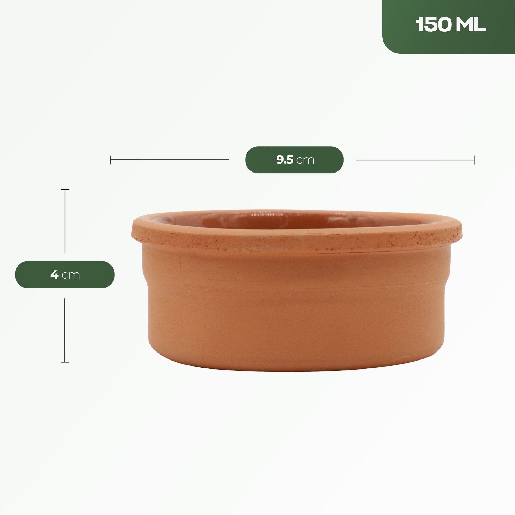 VIAPOT Schale FLORYA Tonschale 4er-Set, Terrakotta (Naturton), (4-er Set, 4-tlg), 150ml, Natur-Tonschale, ideal für Milchreis (Sütlac) aus dem Ofen