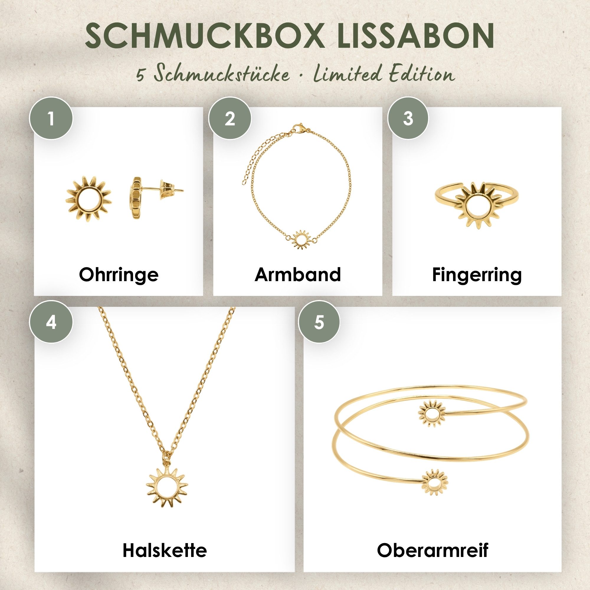 Heideman Schmuck-Adventskalender Summerbox Lissabon silberfarben, Schmuckset mehrteilig Schmuck für Frauen - 5 Schmuckstücke