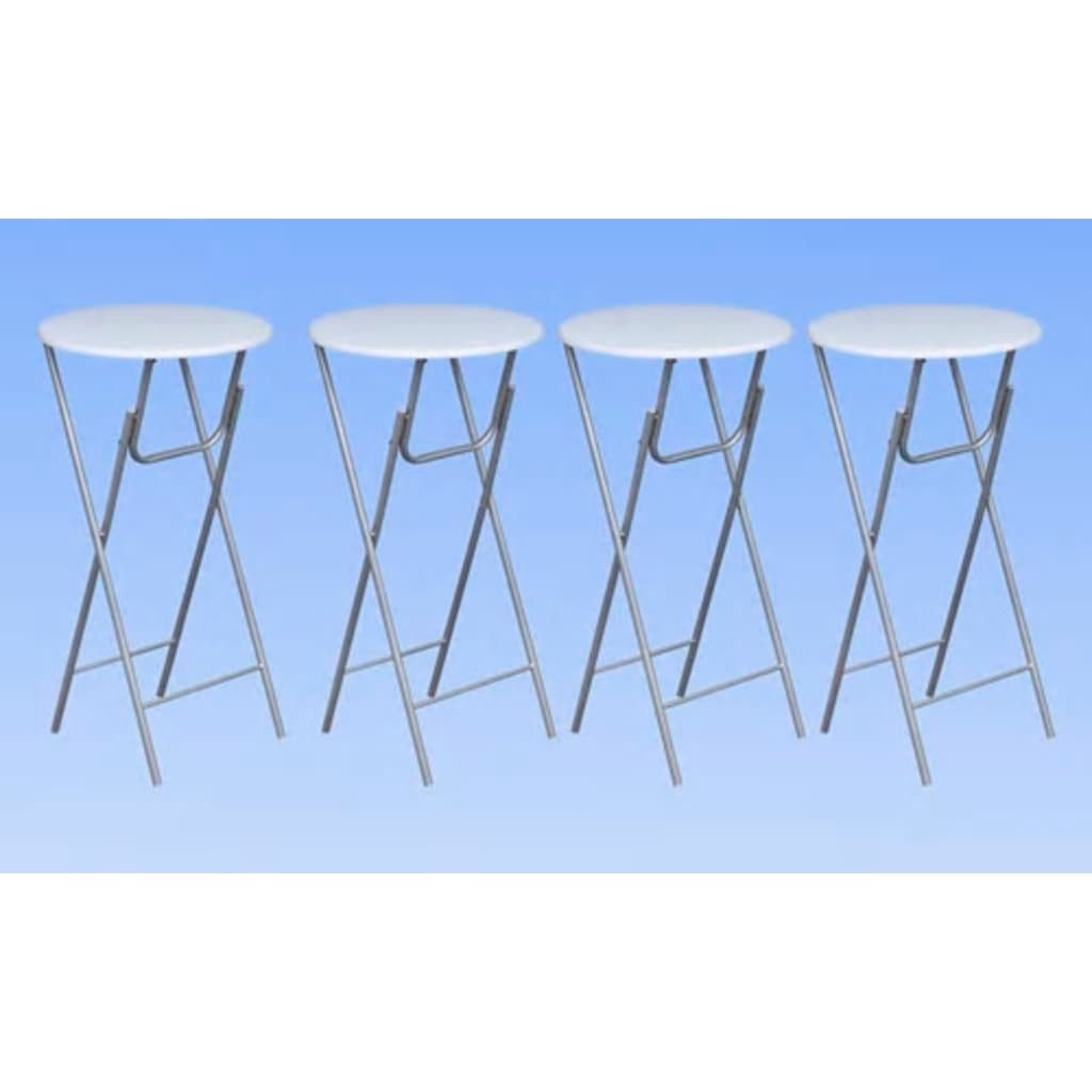 vidaXL Klapptisch Stehtische 4 Stk. mit MDF Tischplatte Weiß (4-St)
