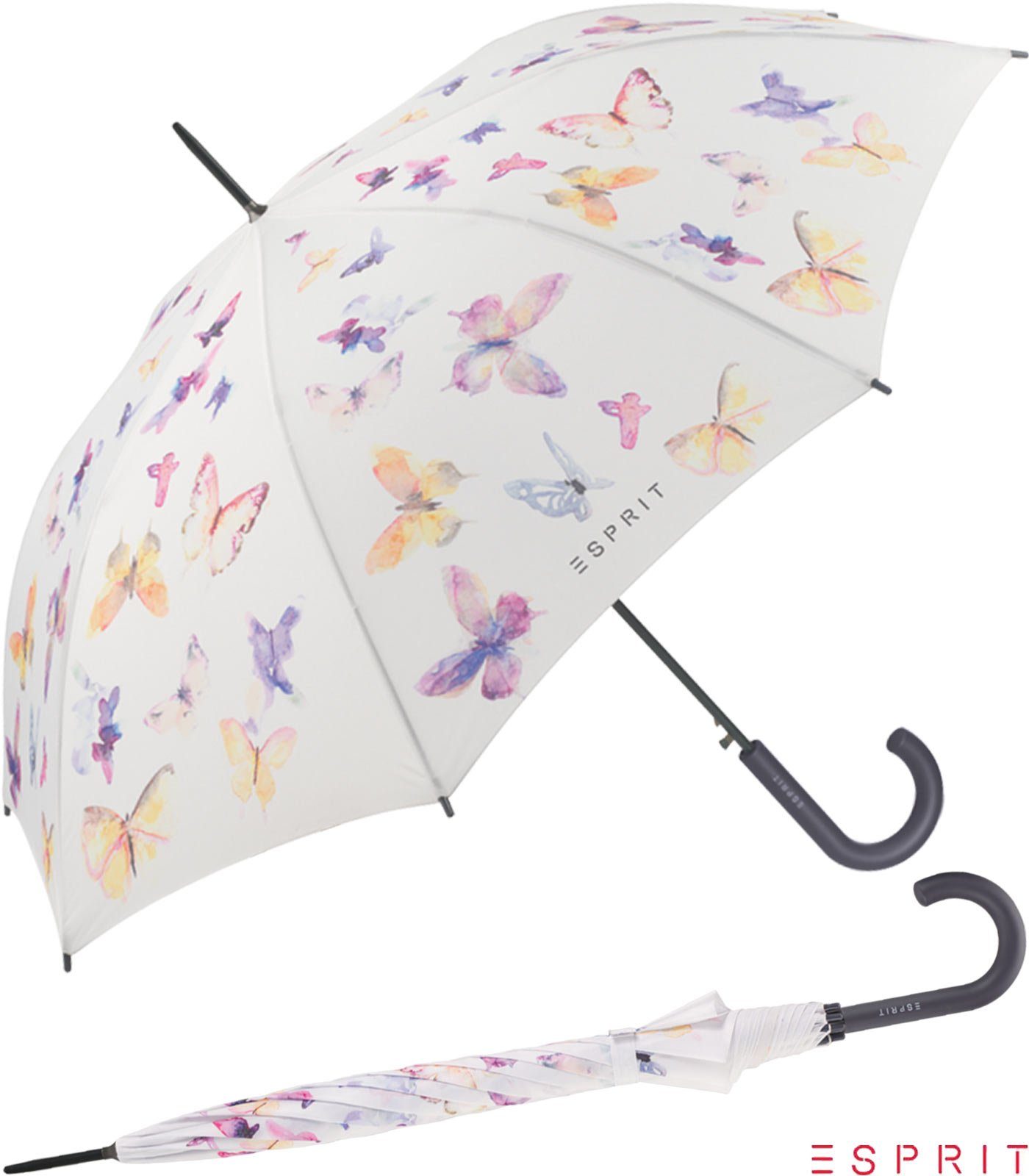 Esprit Stockregenschirm Damen-Regenschirm Long - Butterfly günstig online kaufen