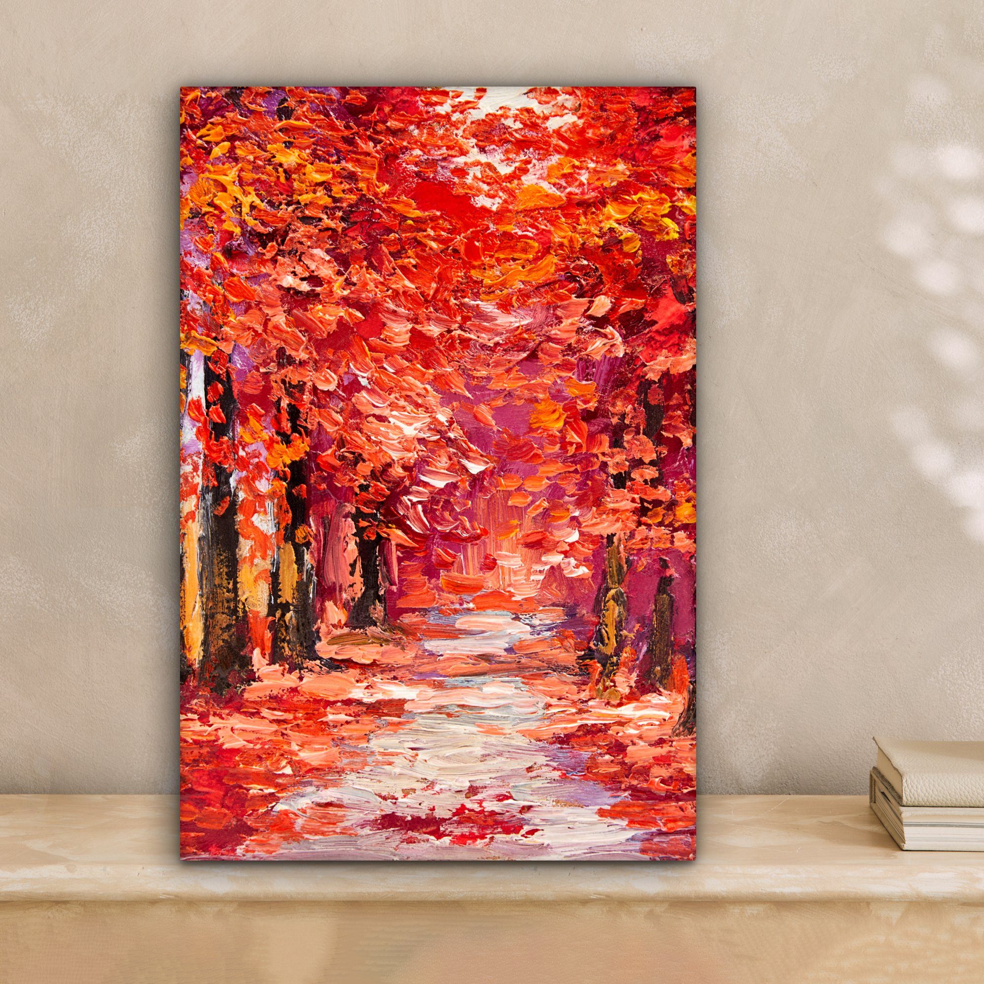 OneMillionCanvasses® Leinwandbild Kunstdrucke - Bäume - Herbst - Ölfarbenop günstig online kaufen
