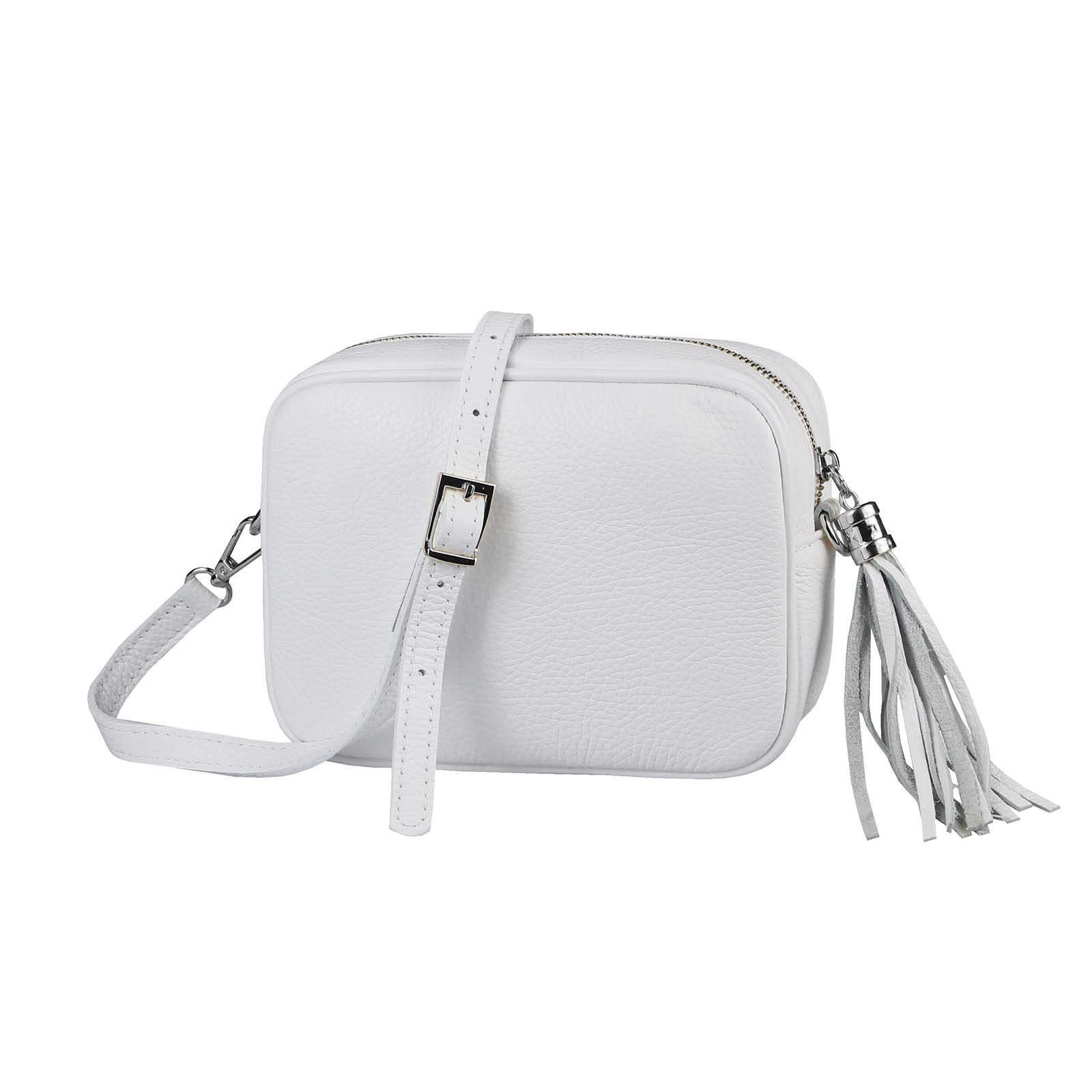 Schultertasche Made in Italy Damen Leder Tasche Umhängetasche CrossOver Brusttasche