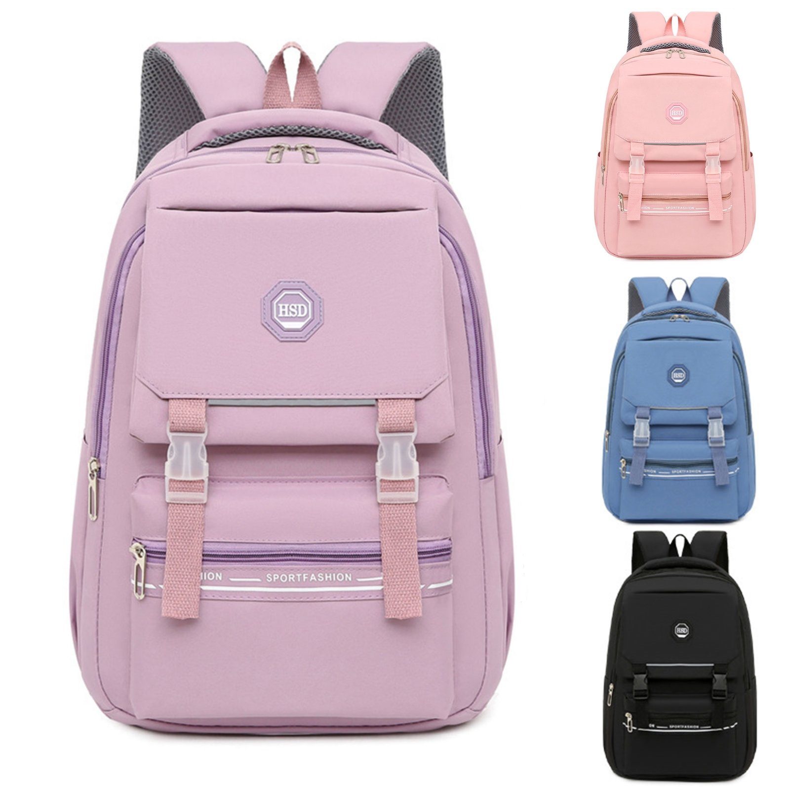 WISHDOR Schulrucksack Laptop Rucksack Rucksäcke Schulranzen Wasserbeständig Laptoptasche (1 Stück Notebook Laptop Tasche Schule Uni Rucksack, Backpack mit Laptopfach, für bis 15,6-Zoll Laptop, 47 x 32 x 22 cm), für Herren Damen Schüler Teenager Studenten Jungen Freizeit Arbeit Lila