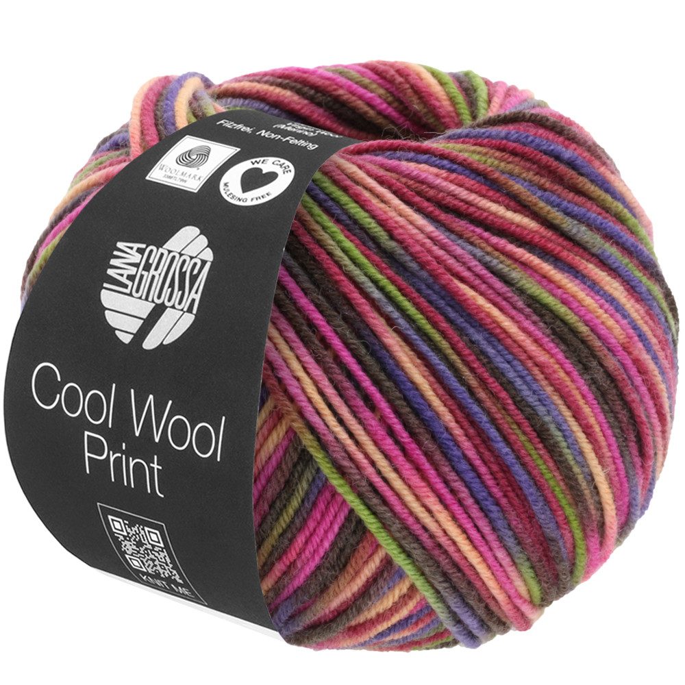 LANA GROSSA COOL WOOL PRINT Häkelwolle, 160 m (pflegeleichtes Strickgarn aus extrafeiner Merinowolle), 50 g