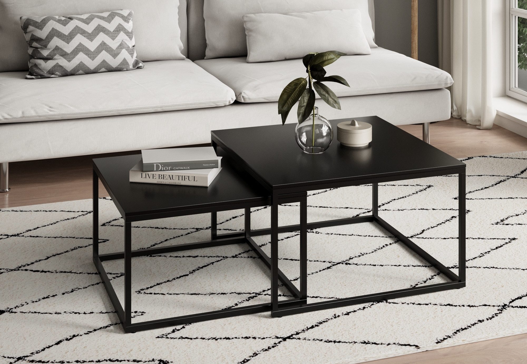 Home Collective Couchtisch 2er Set aus Holz, Wohnzimmertisch Modern (Büro B günstig online kaufen