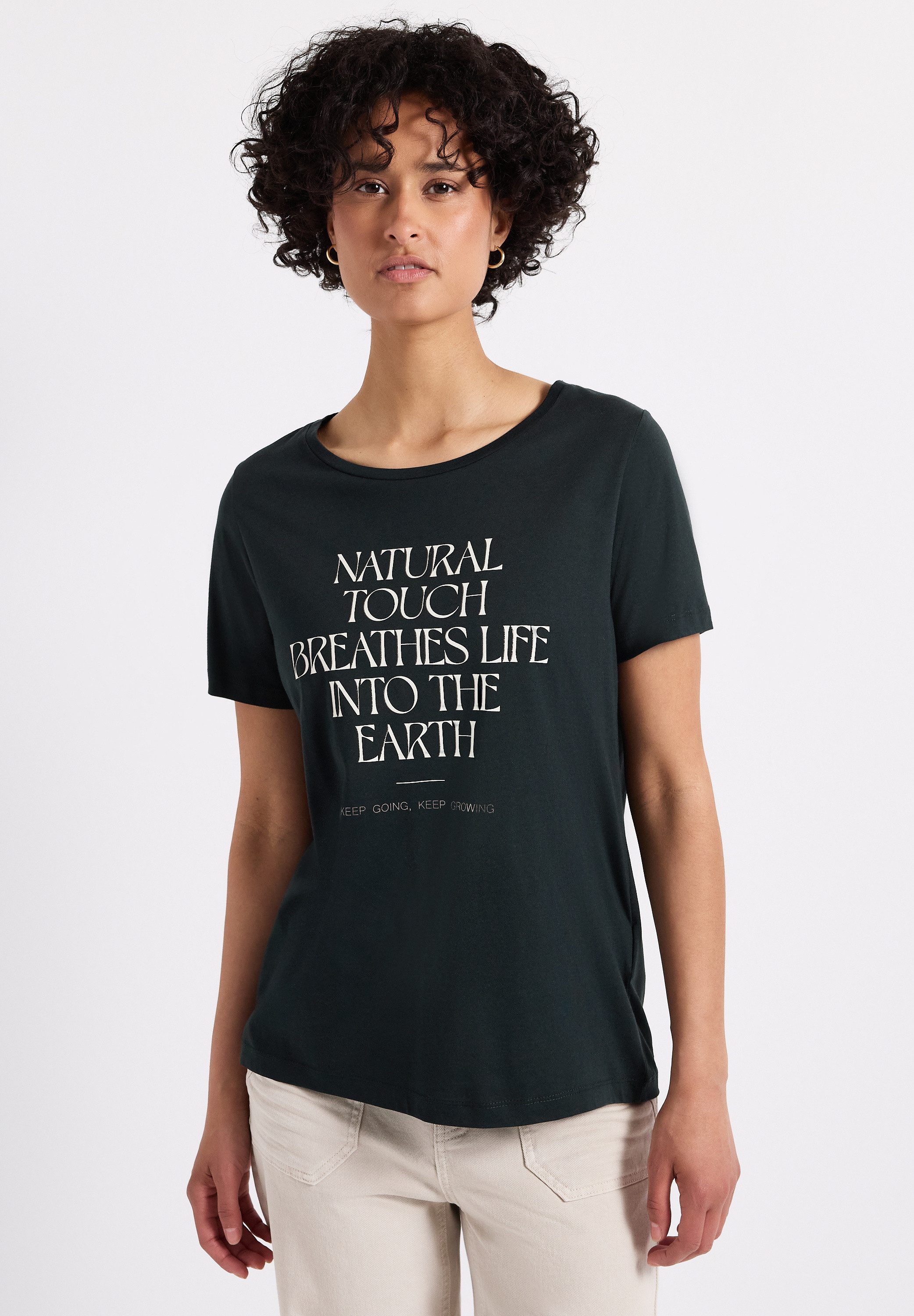 STREET ONE T-Shirt mit Materialmix
