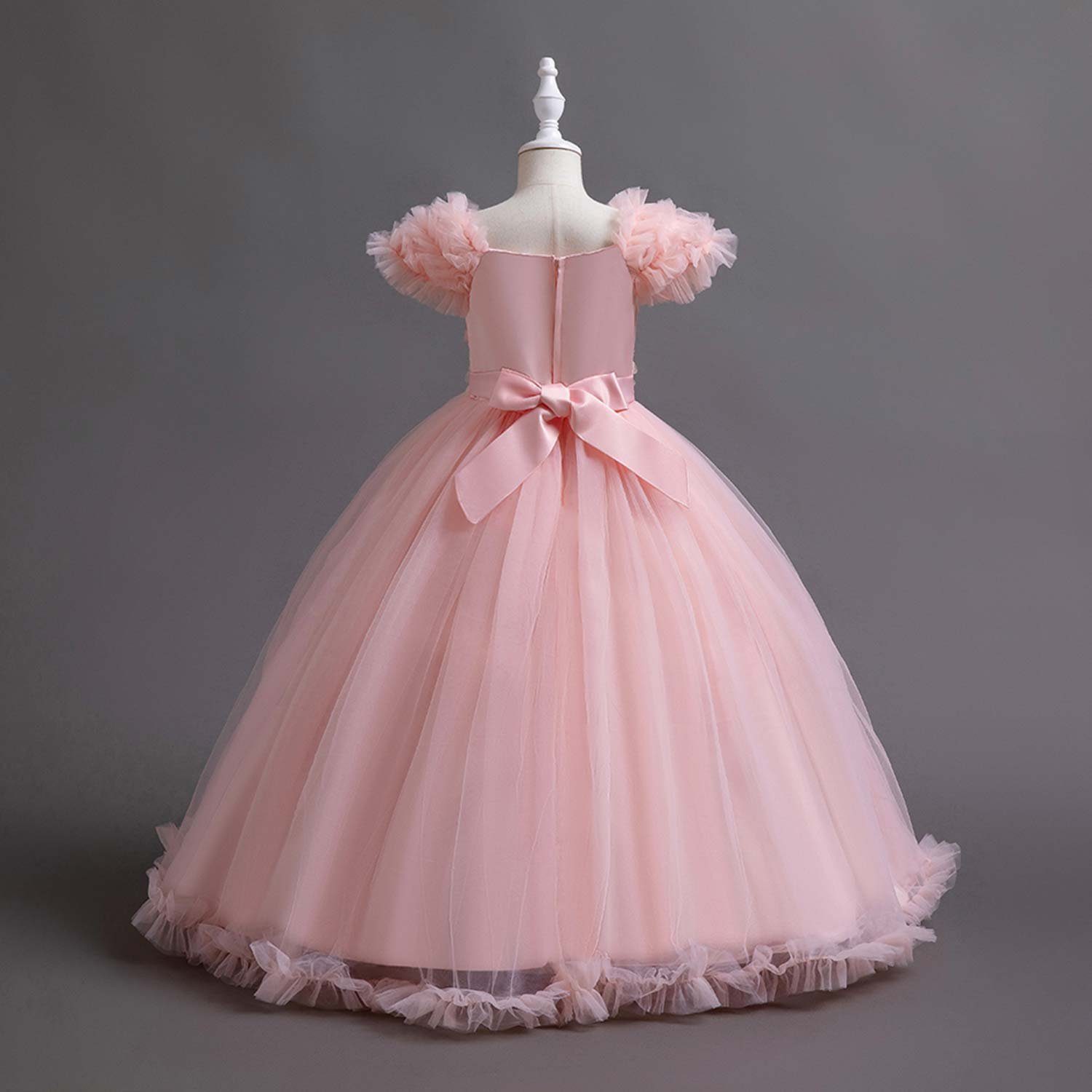 Daisred Tüllkleid Kinderkleider Ballkleid Rosa Prinzessinnenkleider Abendkleider
