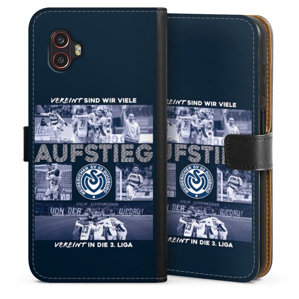 DeinDesign Handyhülle MSV Duisburg Aufstieg Offizielles Lizenzprodukt, Samsung Galaxy XCover 6 Pro Hülle Handy Flip Case Wallet Cover