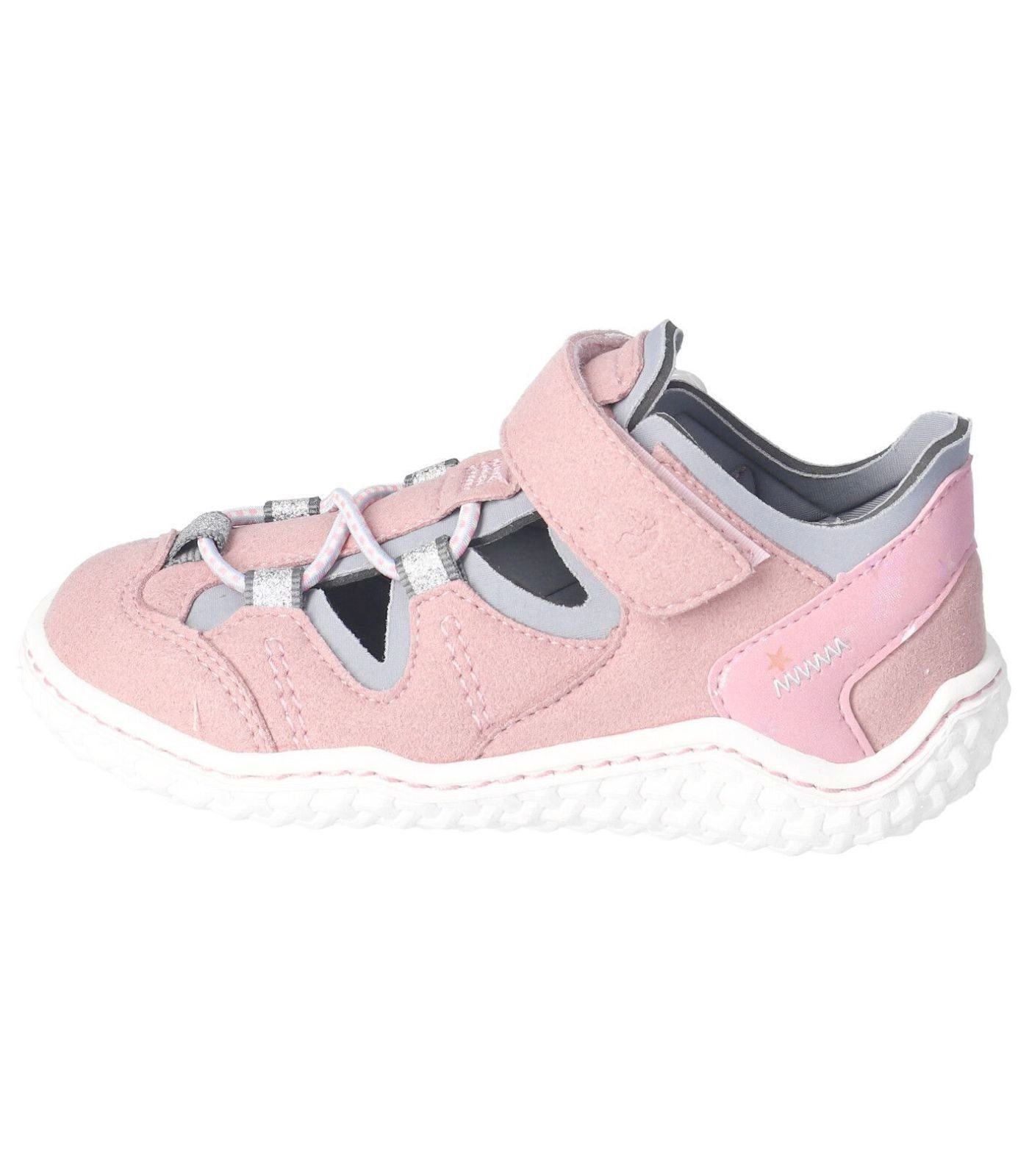 Ricosta Halbschuhe Lederimitat/Textil Klettschuh Rosa/Grau