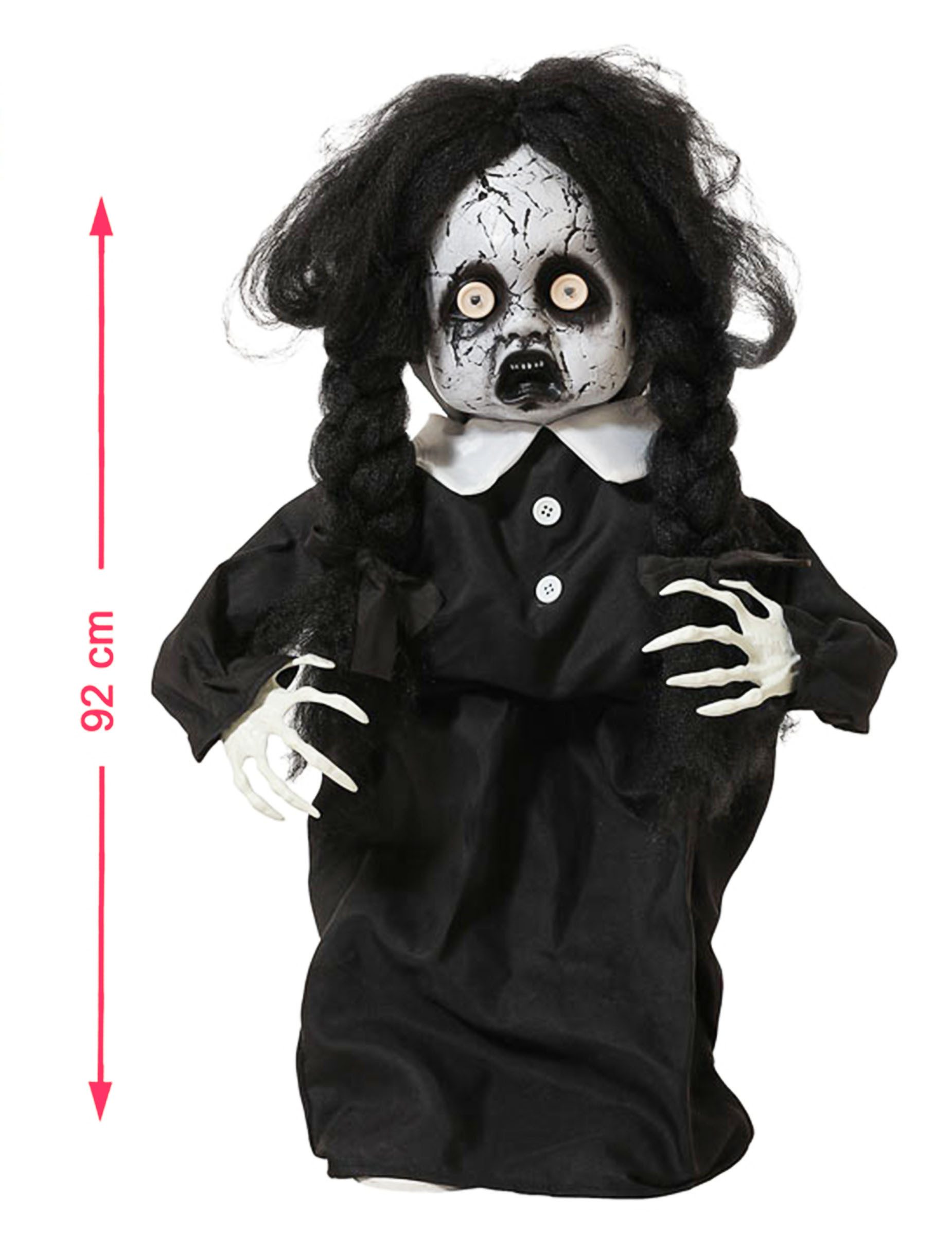 atosa Kostüm Leuchtende Gothic Puppe 92cm