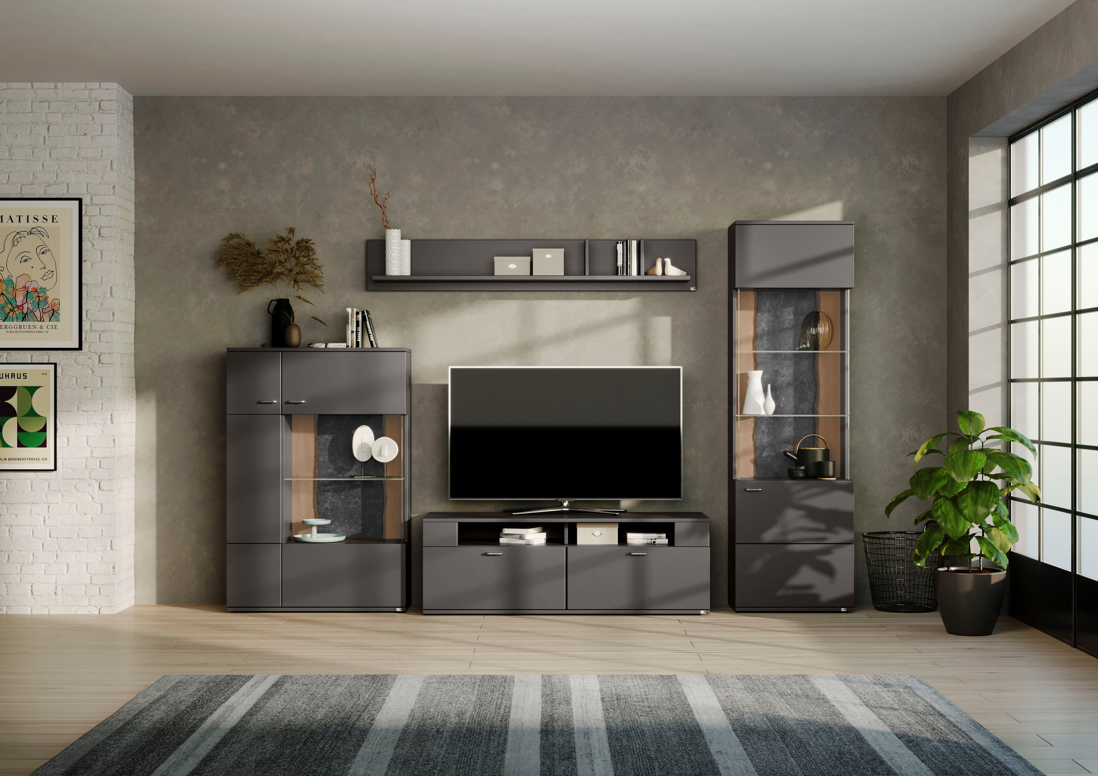 set one by Musterring Wohnwand TACOMA, (Set, 4-St), Typ 52, mit Wandboard