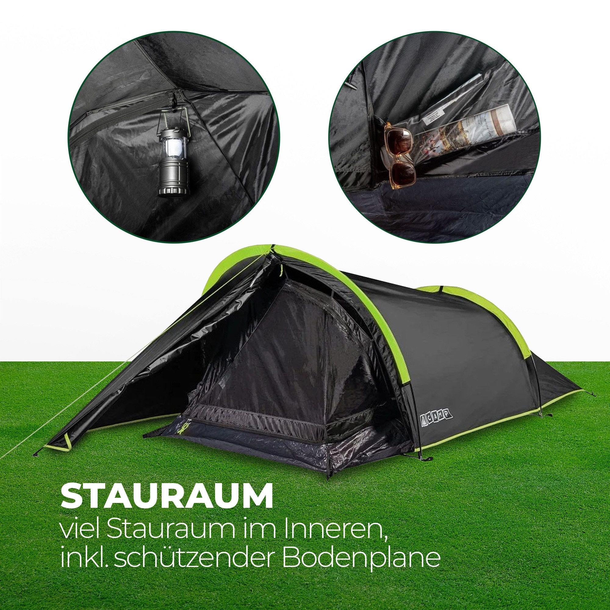 Bestlivings Tunnelzelt Campingzelt, Personen: 2, Trekkingzelt Ultraleichtes Zelt für Bikepacking, Outdoor, Festivals