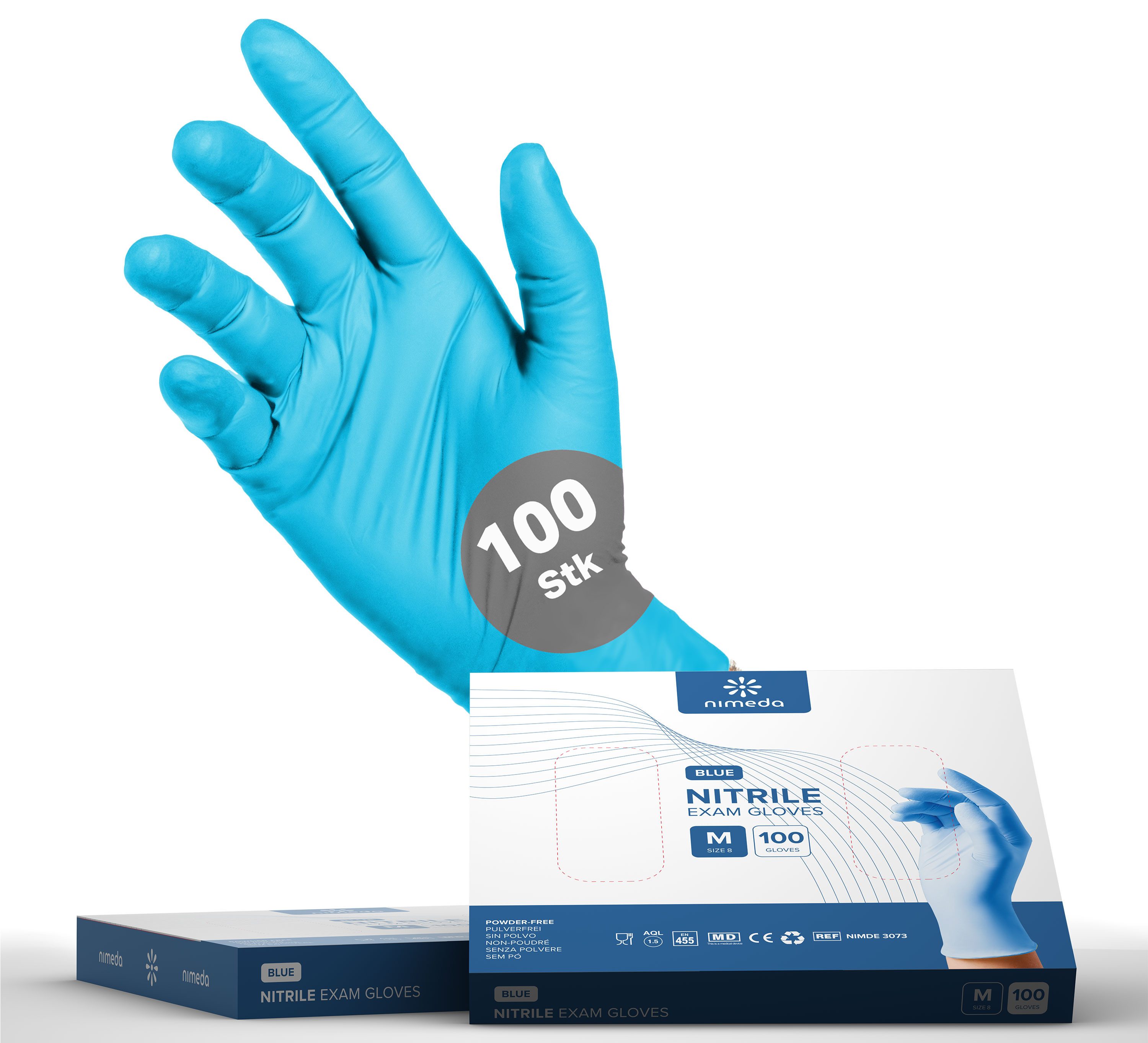 Kemes Einweghandschuhe Nitrilhandschuhe 100 Stück Gummihandschuhe Lebensmittelgeeignet Latexfrei