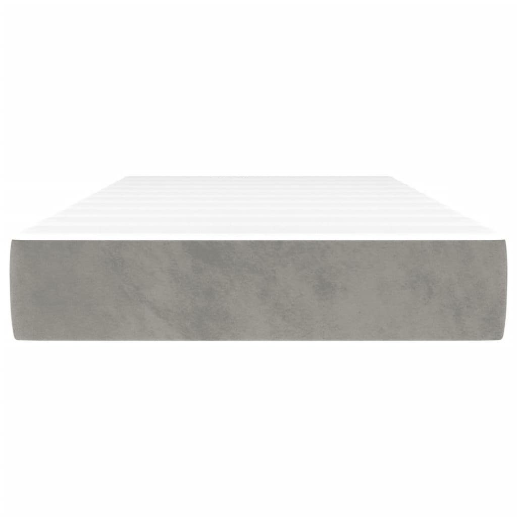 Boxspringmatratze Taschenfederkernmatratze Hellgrau 80x220x20 cm Samt, günstig online kaufen