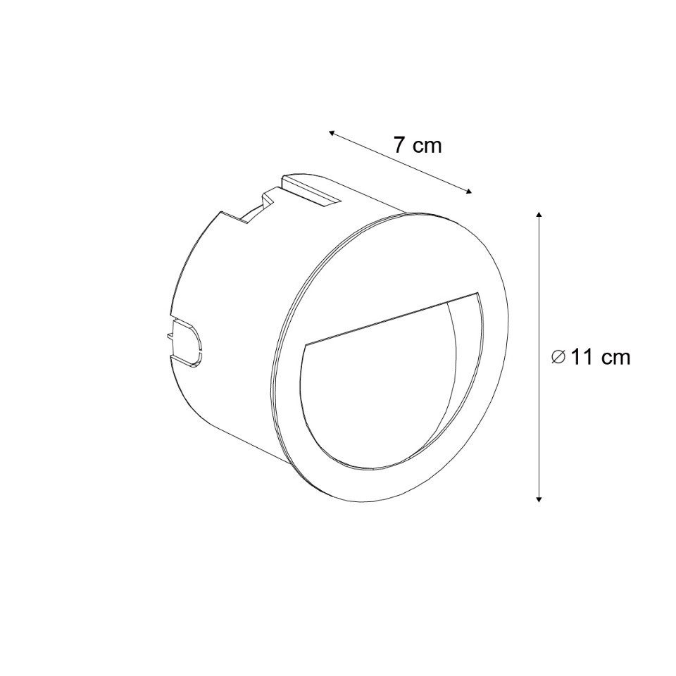 Qazqa LED Einbaustrahler Gem round, LED fest integriert, Extra-Warmweiß, QAZQA Außen Einbau­leuchte, integrated, Schwarz, Aluminium, Modern