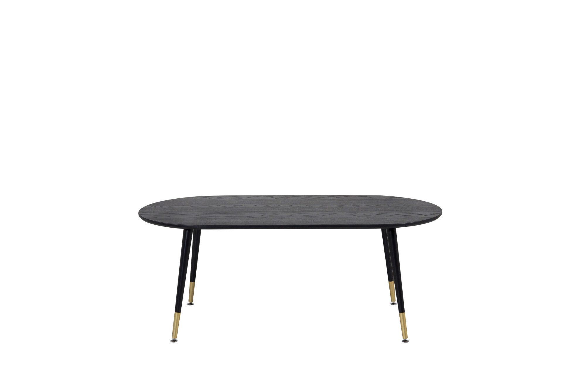 Venture Home Couchtisch Dipp, Couchtisch in elegantem Schwarz mit Messing-Detail, 120 × 60 cm, Sofatisch, Furnier, Stahl, rechteckig, edel