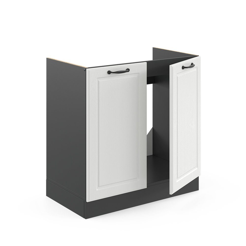 Vicco Unterschrank R-Line, Weiß Landhaus/Anthrazit, 80 cm ohne Arbeitsplatte (1-St)