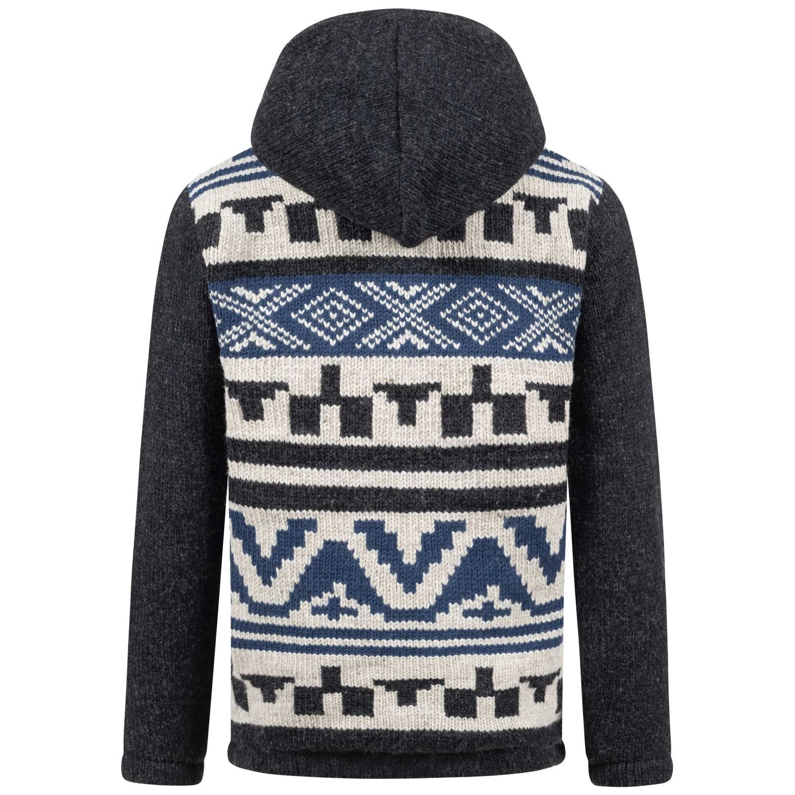 KUNST UND MAGIE Kapuzenstrickjacke Strickjacke Winter Jacke Fleecefutter Kapuze Unisex - Für Sie und Ihn