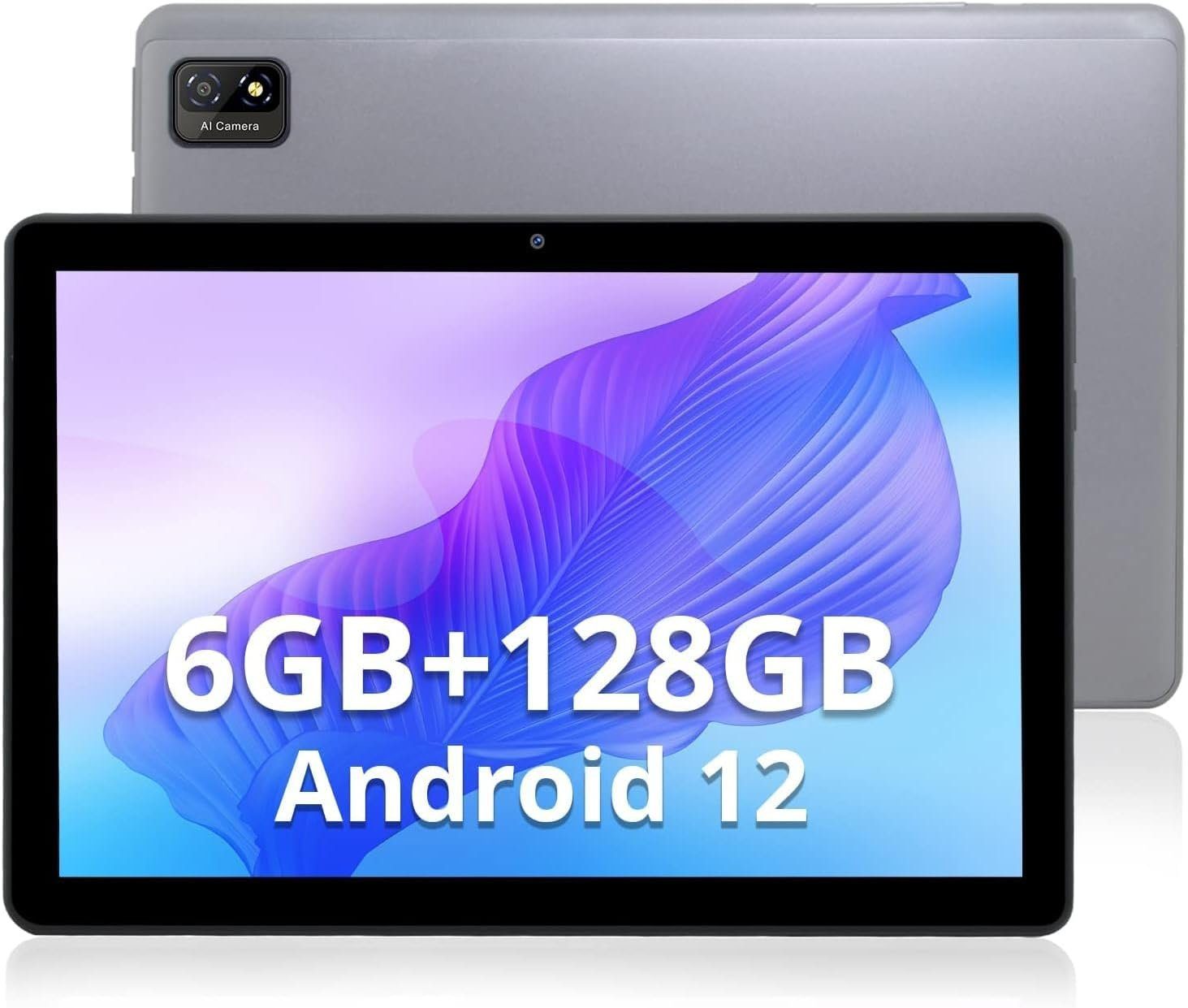 weelikeit 6GB RAM 2.0GHz Octa-Core mIT GPS Tablet (10", 128 GB, Android 12, mit 5G WiFi IPS Glas-Touchscreen 6000 mAh Bt 5.0 8MP+13MP Kameras)