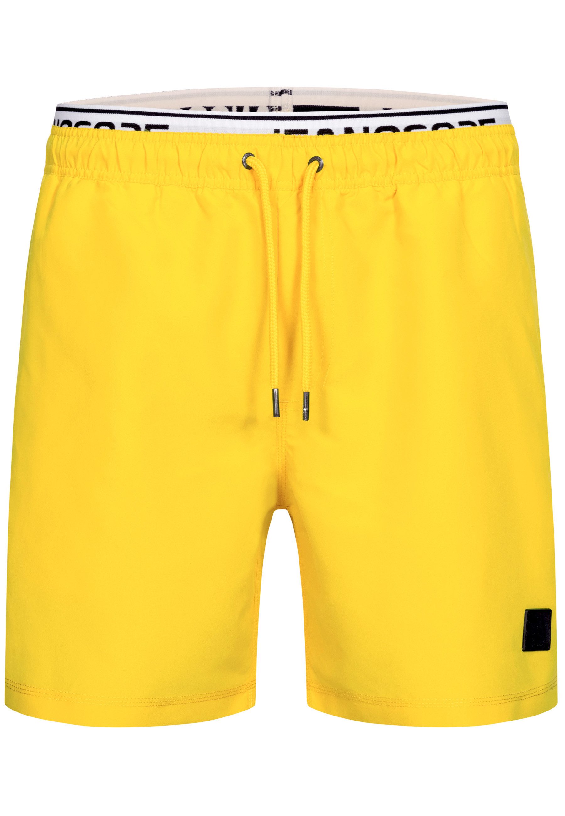 Indicode Badeshorts Herren Solomon Schwimmshorts mit elastischem Bund und Kordelzug