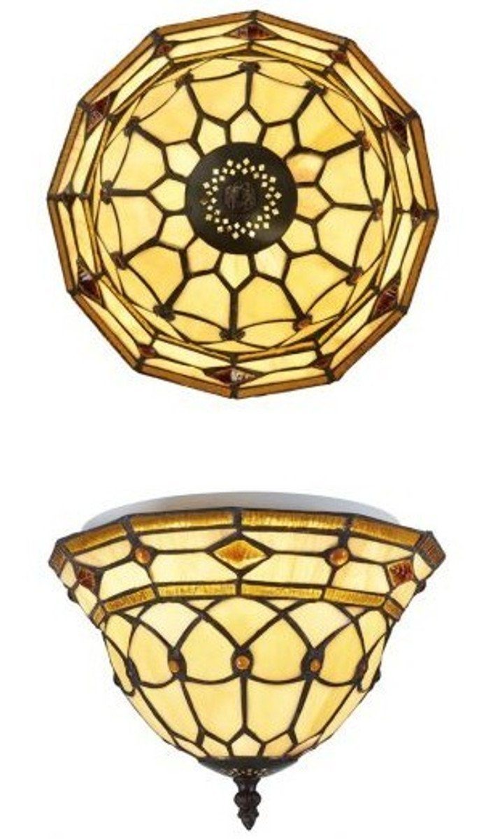 Casa Padrino Deckenleuchte Tiffany Deckenleuchte 25cm - Glas Mosaik Decken Lampe Leuchte