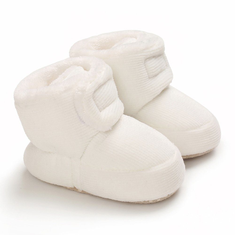 BBSCE Baby-Schneestiefel mit weichen Sohlen, Stiefel für Kleinkinder Babystiefel Weiß