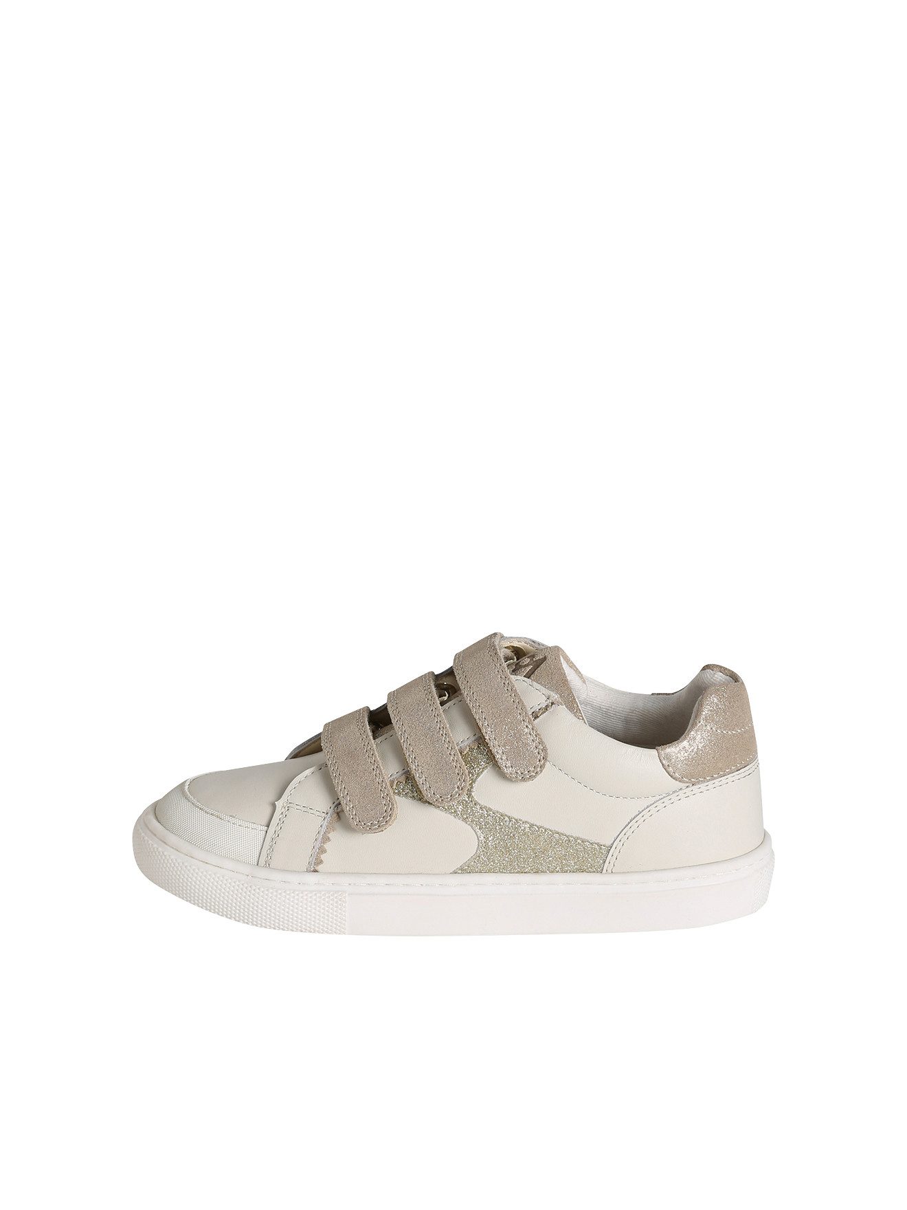 vertbaudet Kinder Leder-Sneakers mit Klett, zweifarbig Sneaker