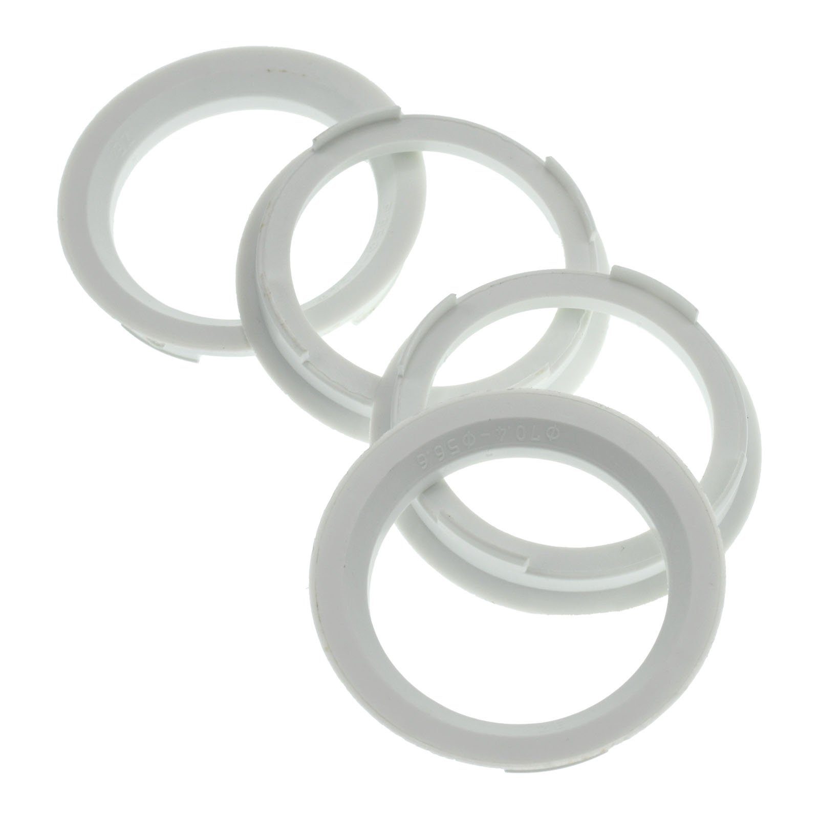 BRANDT AUTOMOTIVE Reifenstift 4x Zentrierringe Weiß Felgen Ringe Made in Germany, Maße: 70,4 x 56,6 mm