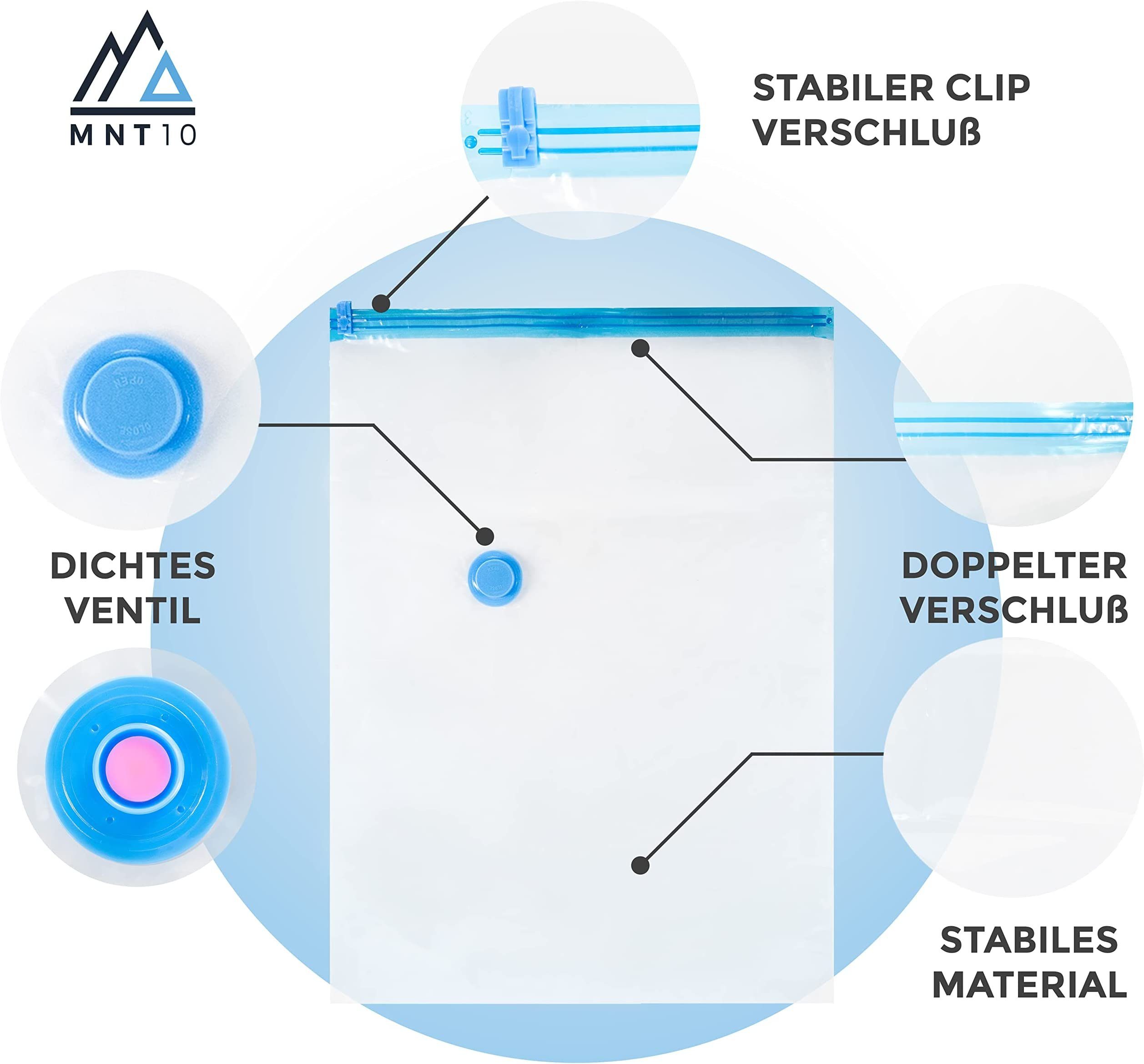 MNT10 Vakuumbehälter Bettdecken Vakuum L, Staubsauger für Aufbewahrungsbeutel Vakuumbeutel M, 6er S, Set XL, I Kleidung, Robust Kleidung
