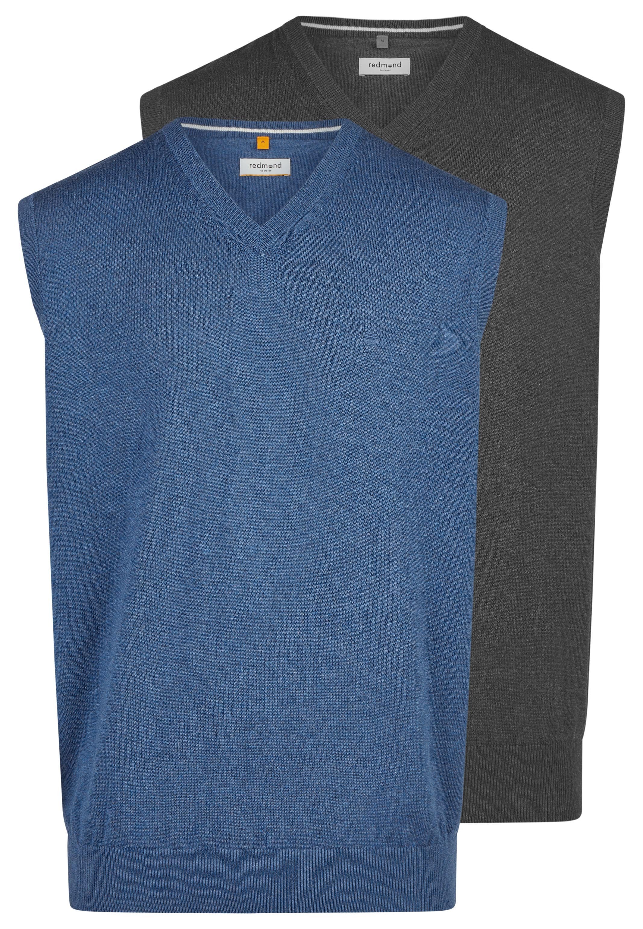 Redmond Pullunder 2er Pack Basic (Spar-Set, 2-tlg) Pullunder - Baumwolle - Atmungsaktiv - Weicher Feinstrick