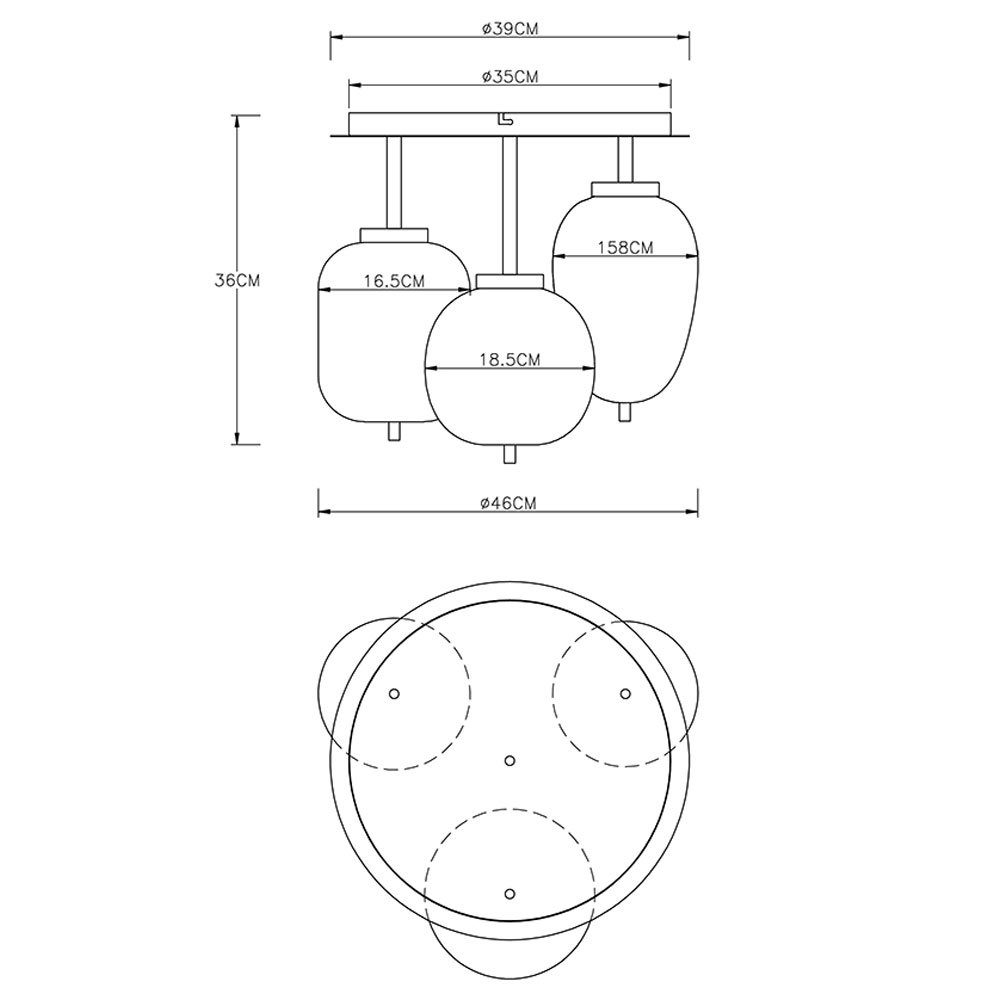 nicht Deckenleuchte, Glas inklusive, Glas etc-shop Deckenleuchte Deckenlampe Lampenschirm flammig Leuchtmittel 3