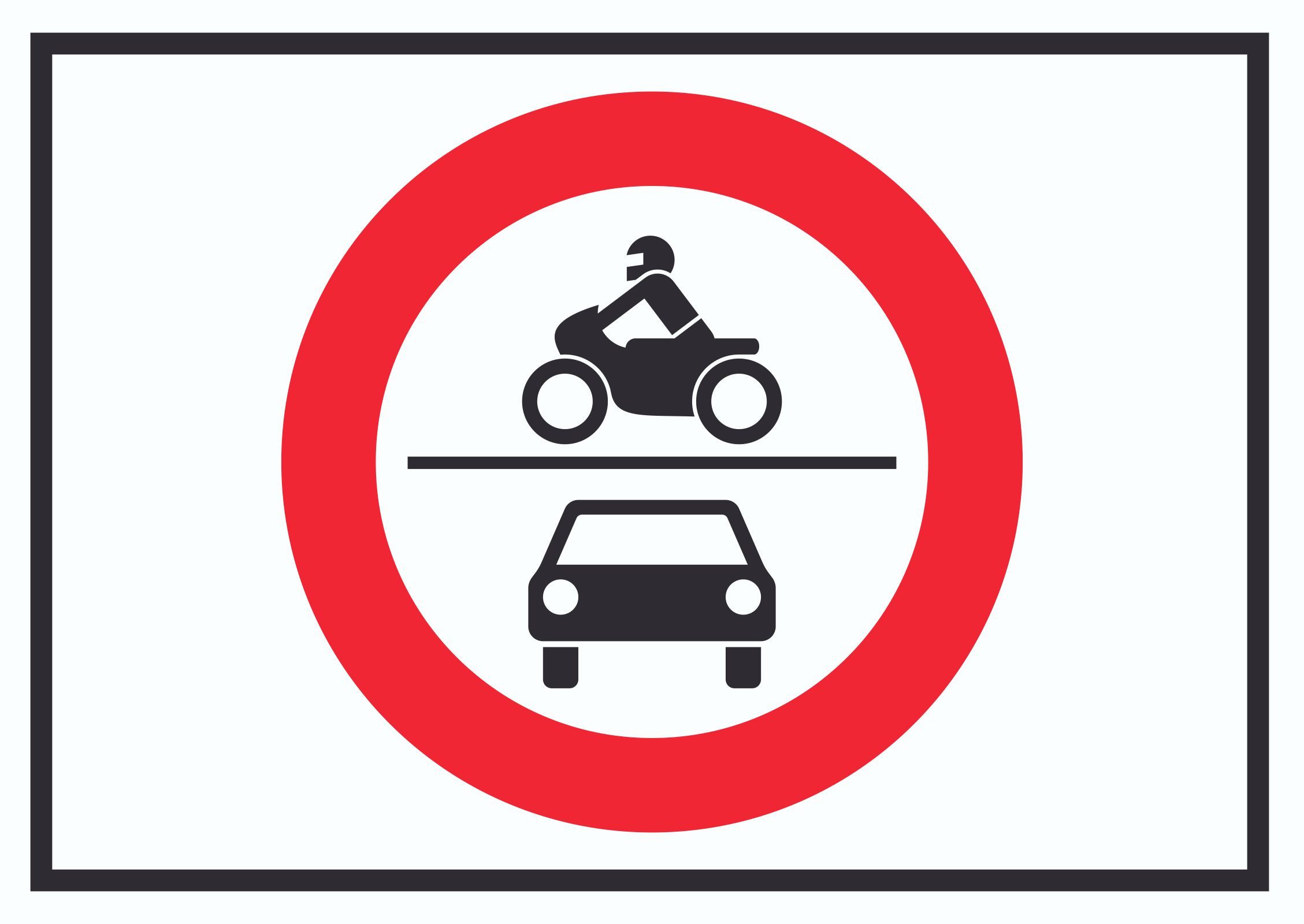 HB-Druck Hinweisschild Durchfahrt verboten PKW und Krad Symbol Schild, wetterfest, stabil, UV-beständig, kratzfest