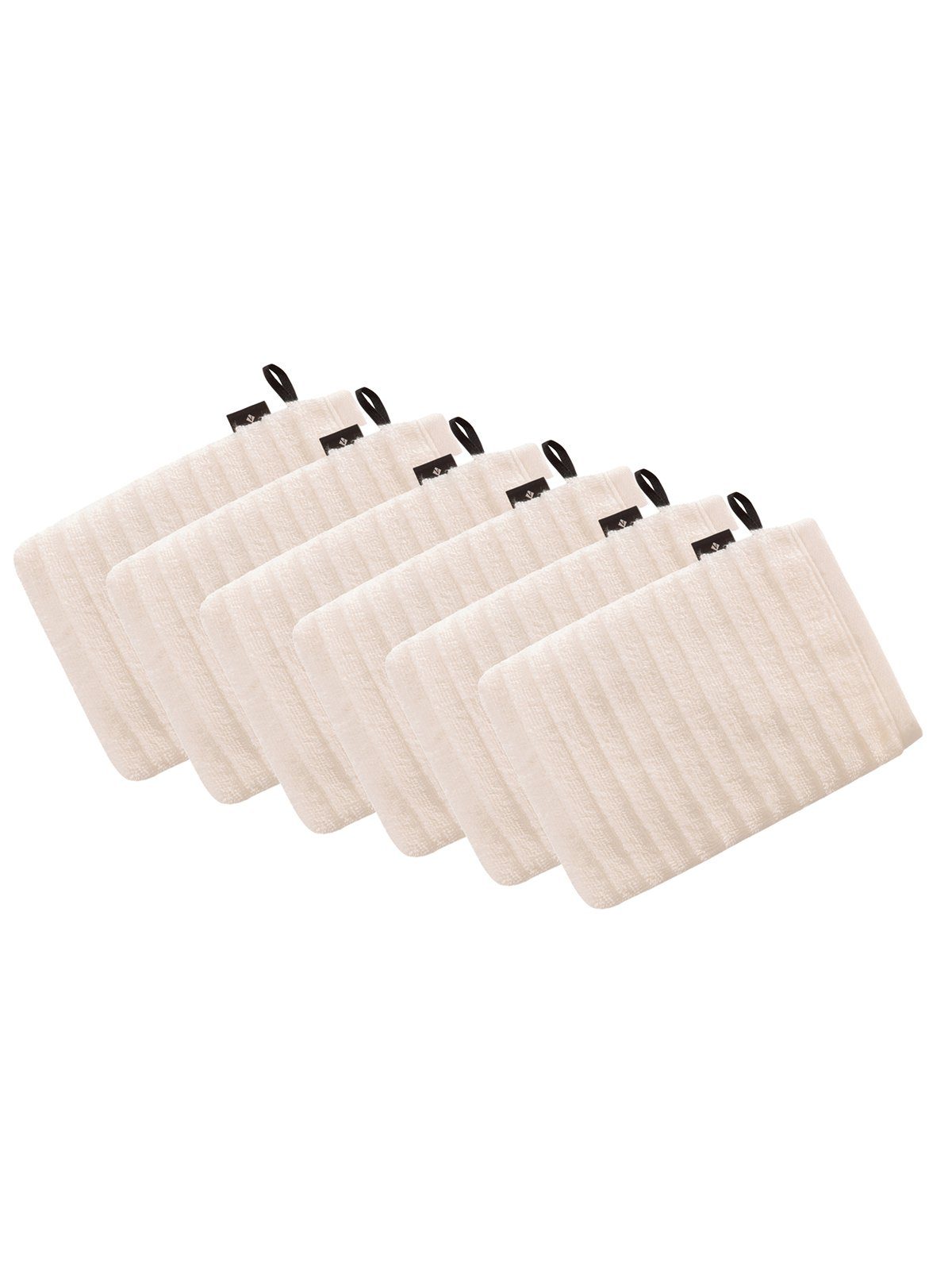 x cm Waschhandschuh (Spar-Set, 6-tlg), 16 Vegan Vossen 6er Mystic ivory Waschhandschuh Pack 22