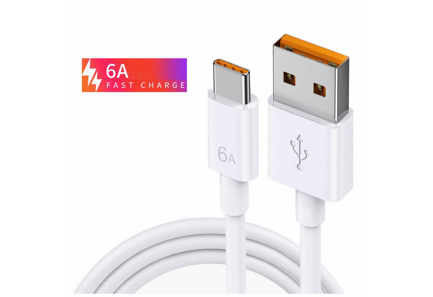 Bolwins K44 USB Kabel 3.0 A - USB C Stecker Datenkabel Schnell Ladekabel 6A USB-Kabel, USB 3.0 Typ A Stecker, USB 3.1 Typ C Stecker (100 cm), Unterstützt SuperSpeed USB 5Gbps und Schnellladen