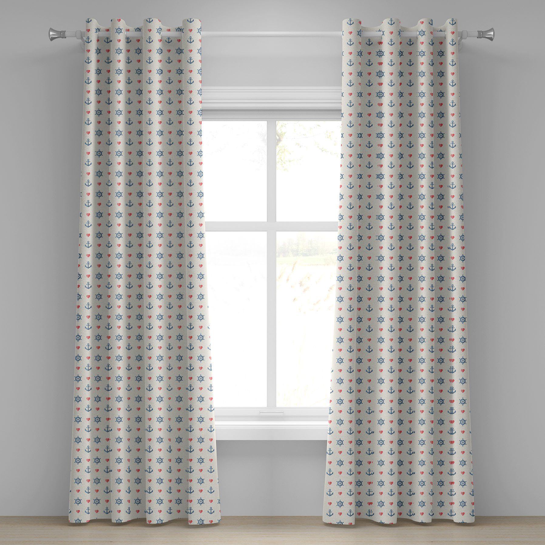 Gardine Dekorative 2-Panel-Fenstervorhänge für Schlafzimmer Wohnzimmer, Abakuhaus, Fiesta Rahmen Desgin mit dem Schädel